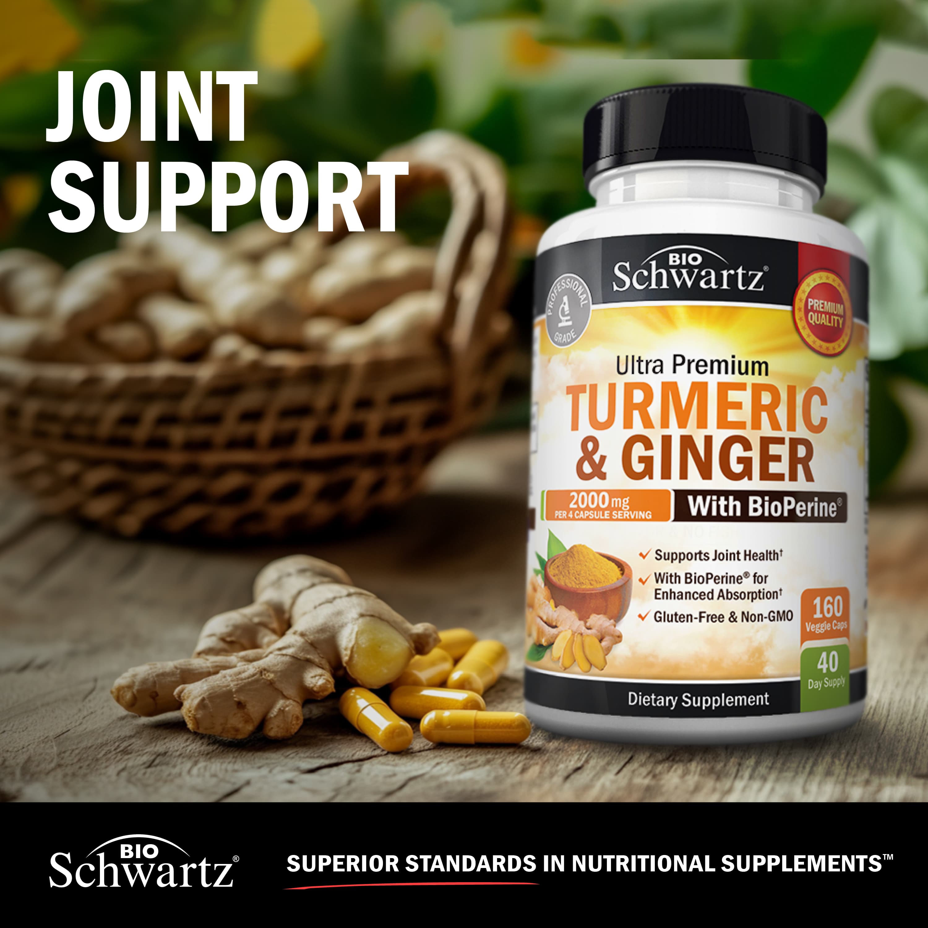 Turmeric & Ginger Capsules, 160ct