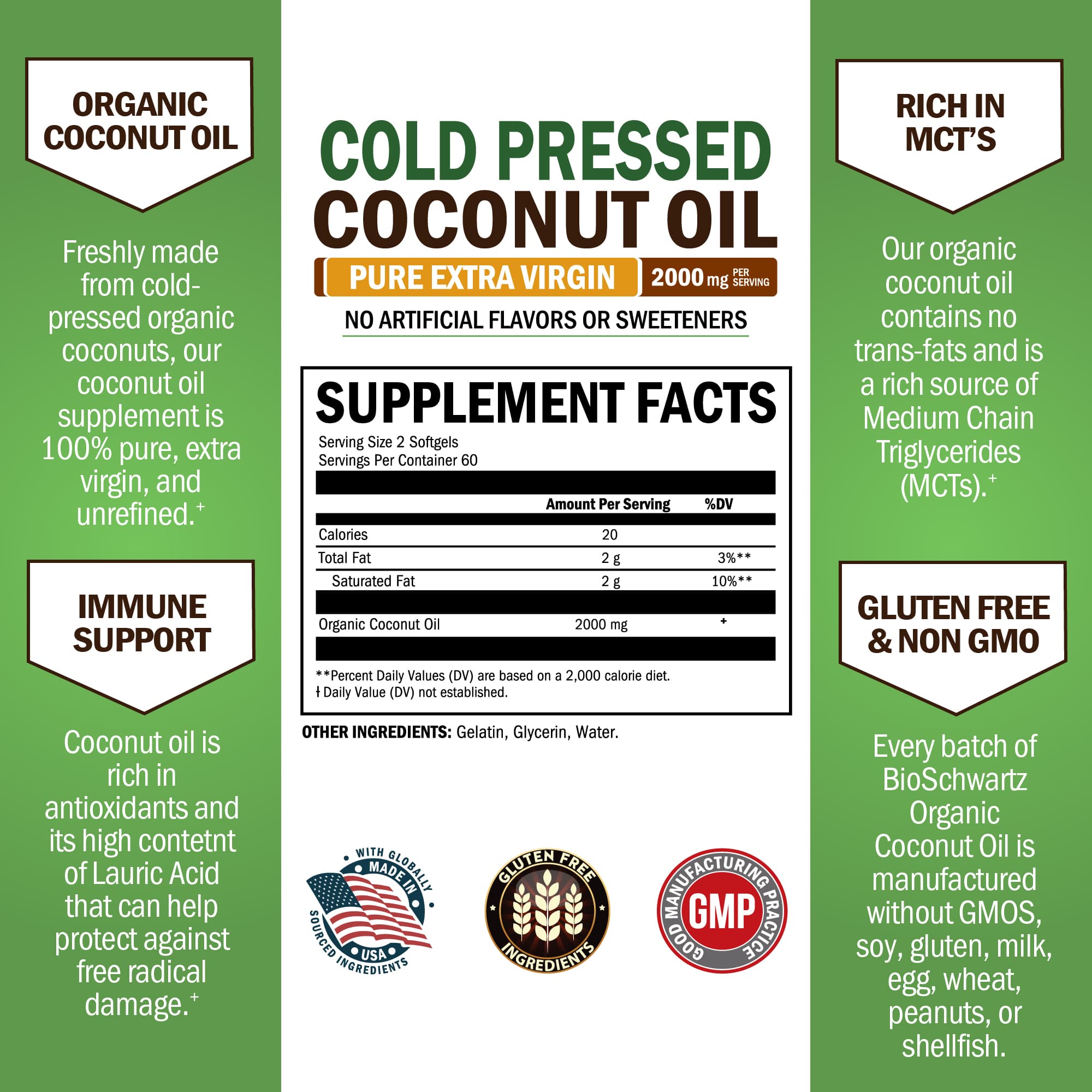 Coconut Oil Softgels, 120ct