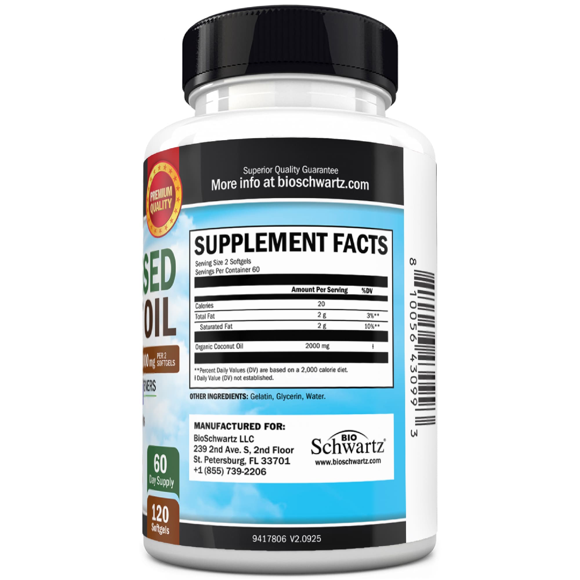 Coconut Oil Softgels, 120ct
