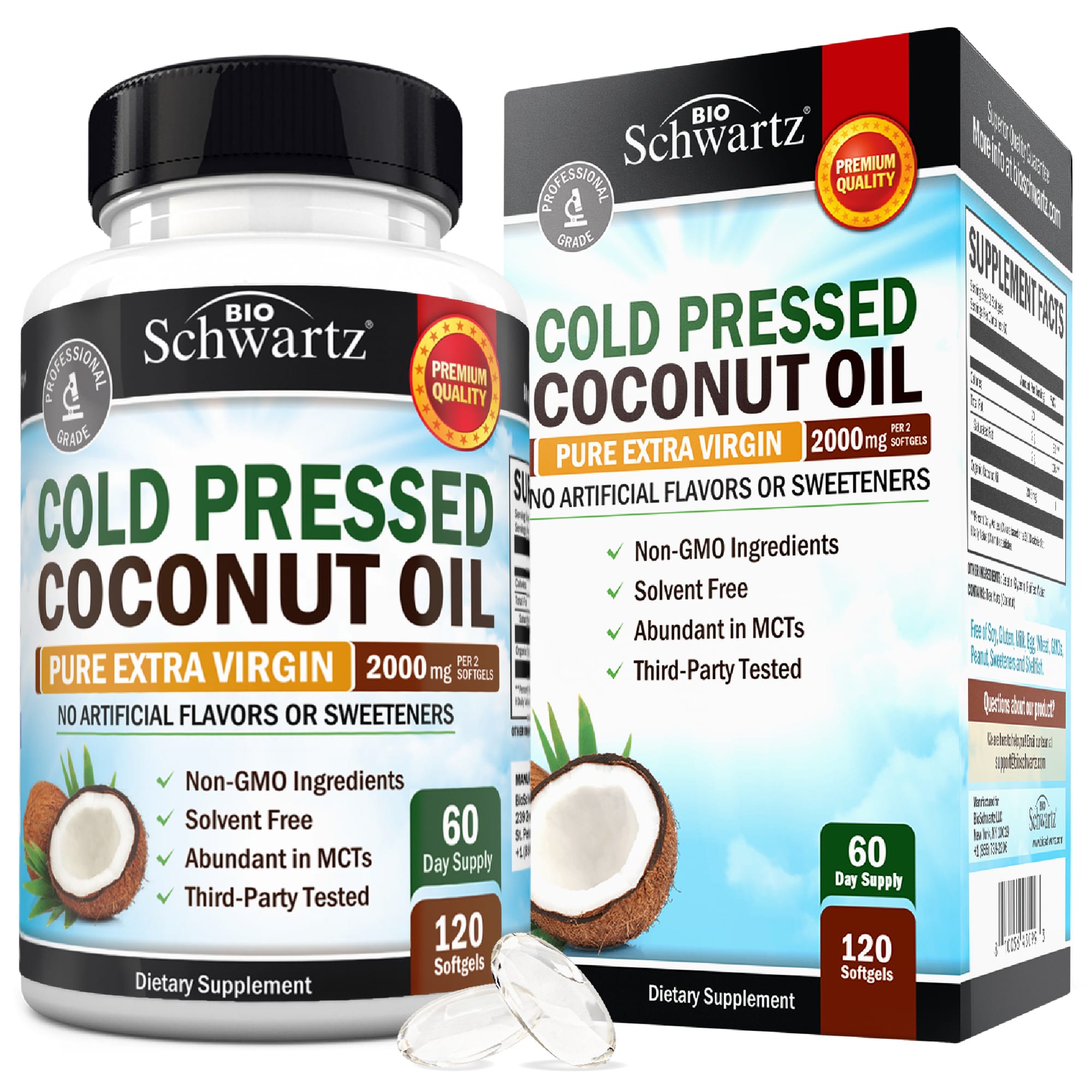 Coconut Oil Softgels, 120ct