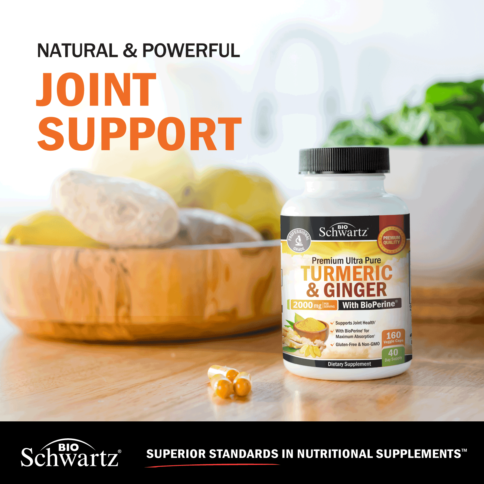 Turmeric and Ginger Supplement - 2,000mg 95% Curcuminoids