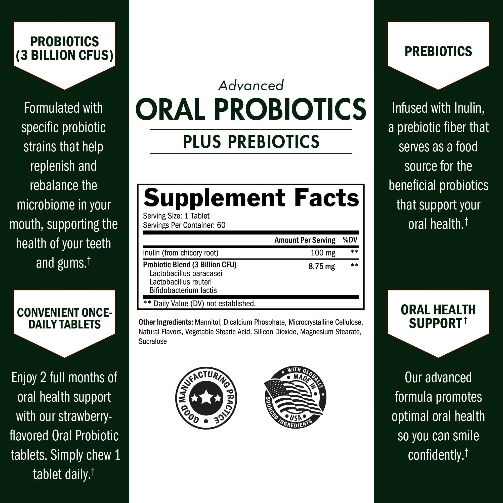 Oral Probiotic, Strawberry, 60ct