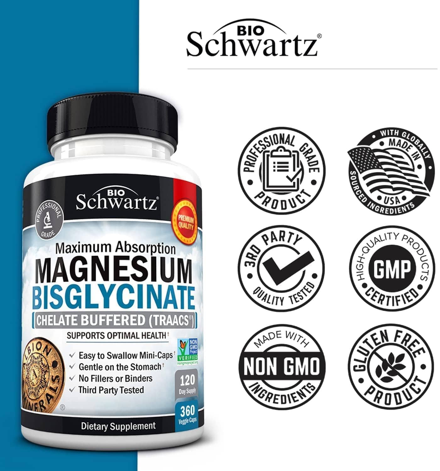 Magnesium Bisglycinate Capsules, 360ct