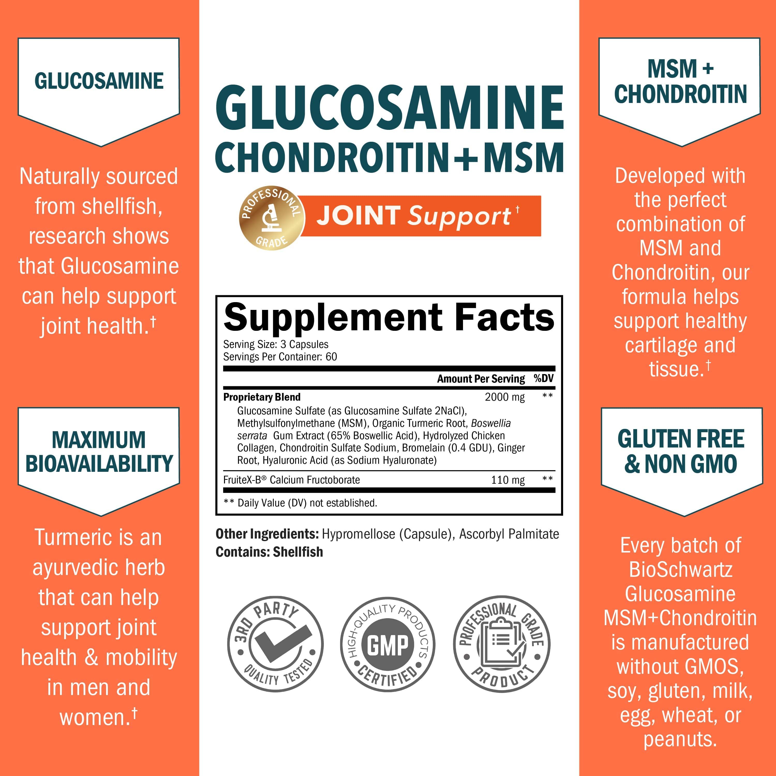 Glucosamine MSM-Chondroitin Capsules, 180ct