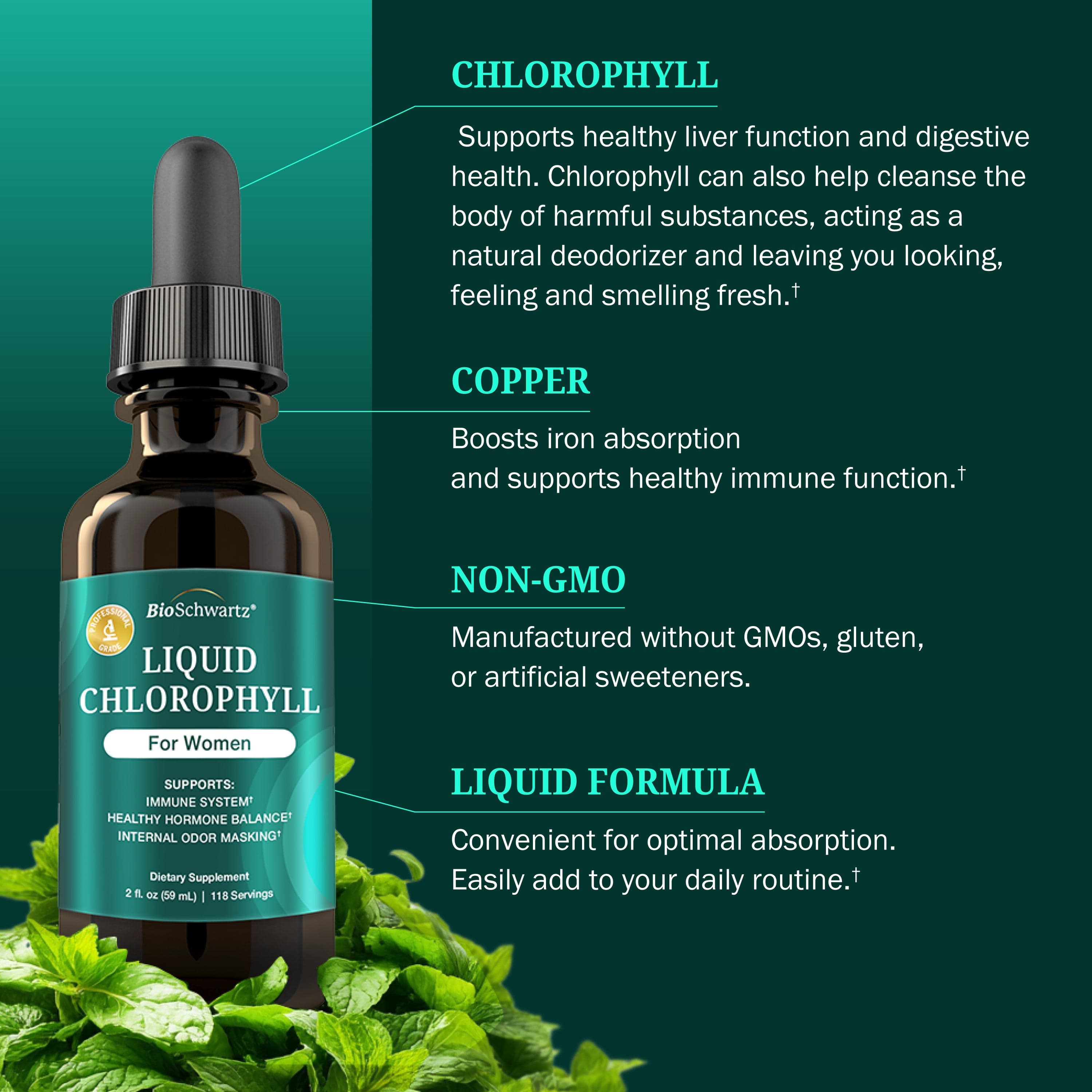 Liquid Chlorophyll, Mint, 2fl oz
