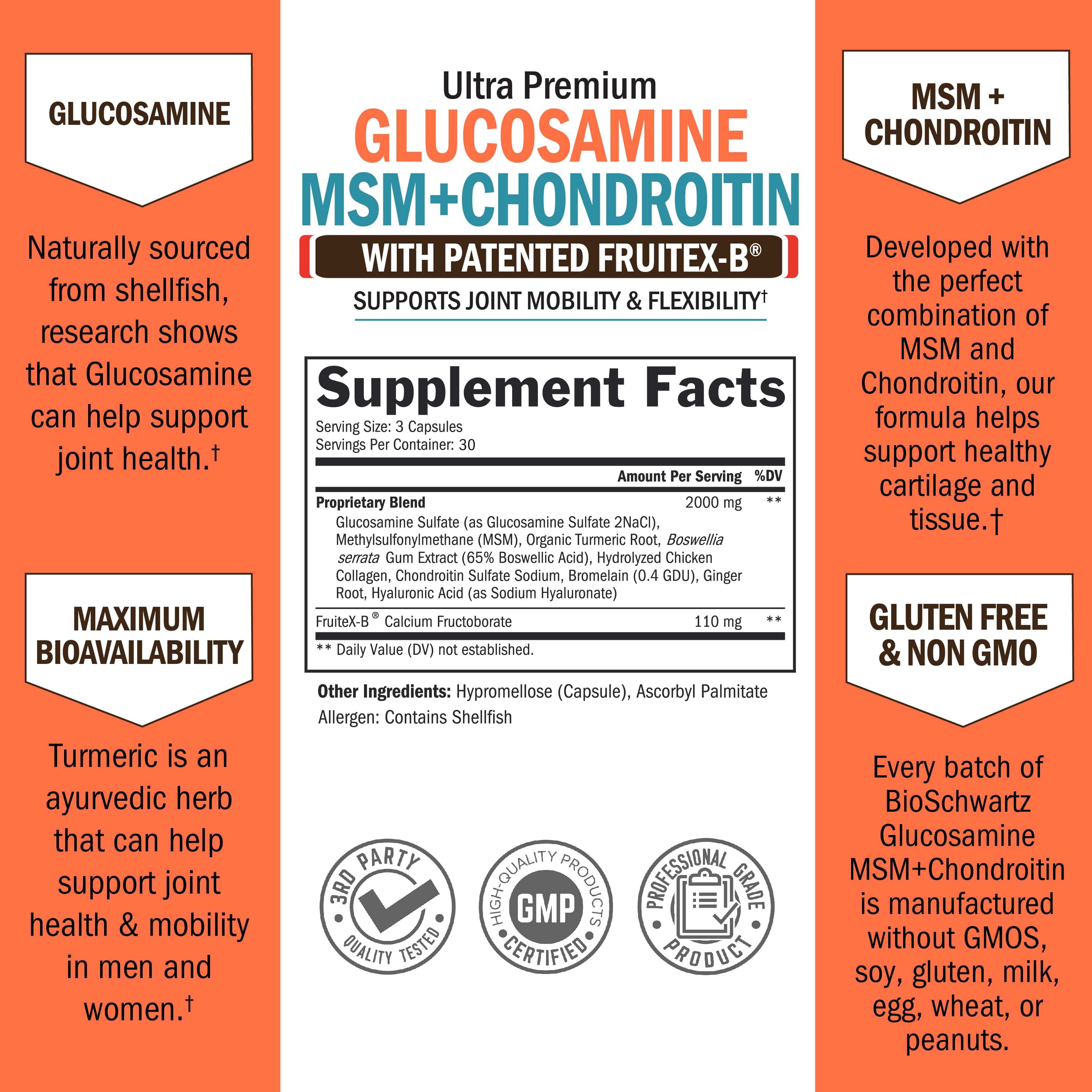 Glucosamine MSM-Chondroitin Capsules, 90ct