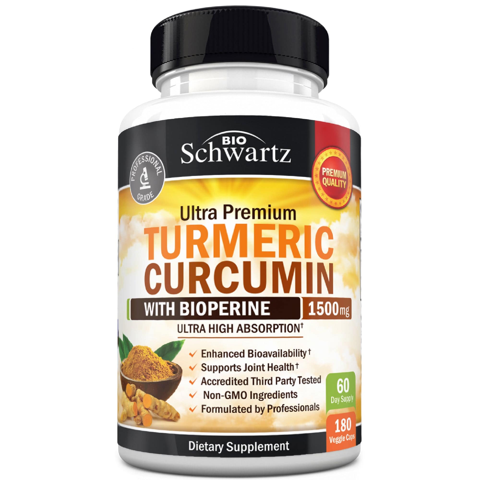 Turmeric Curcumin 1500mg Capsules, 180ct