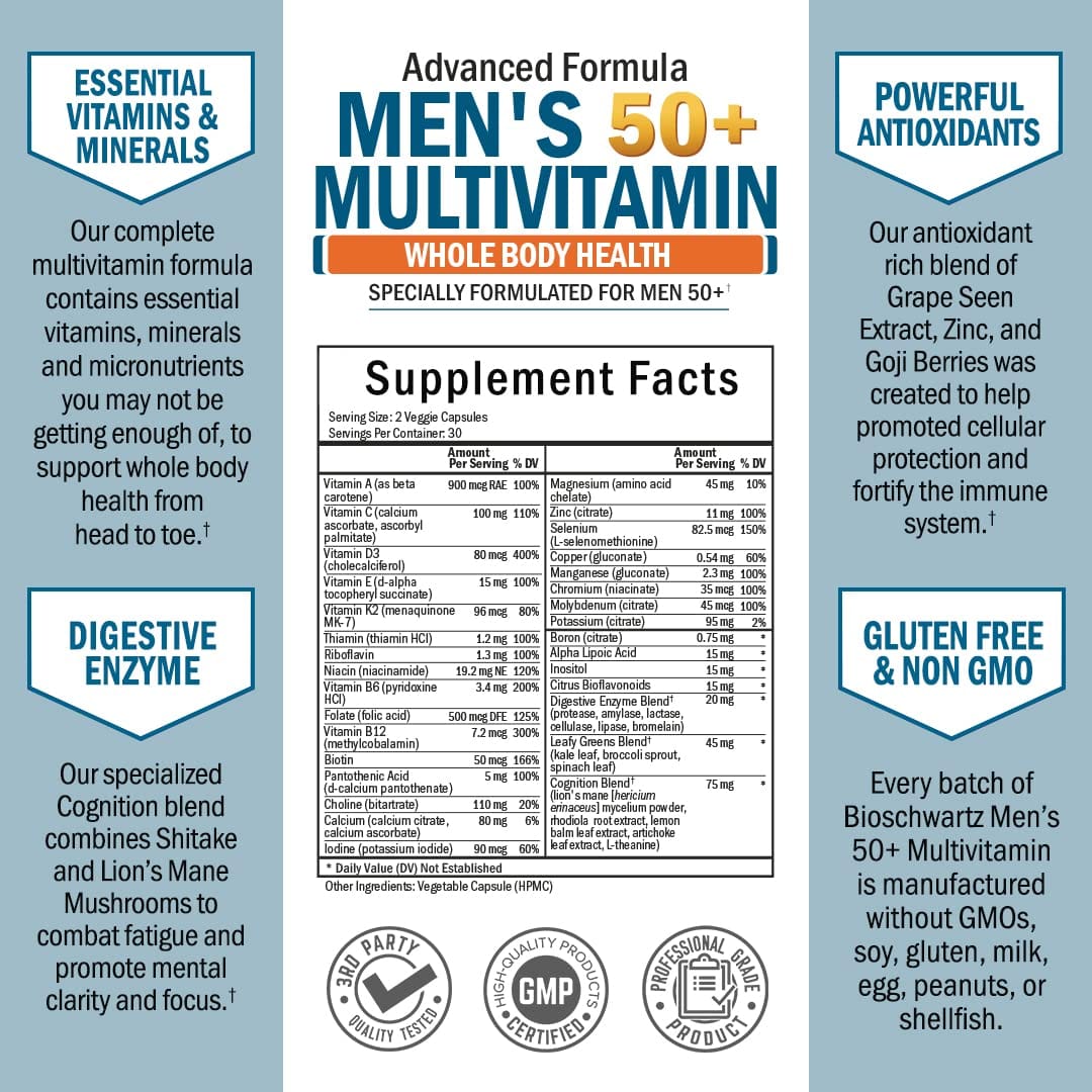 Men's 50+ Multivitamin Capsules, 60ct
