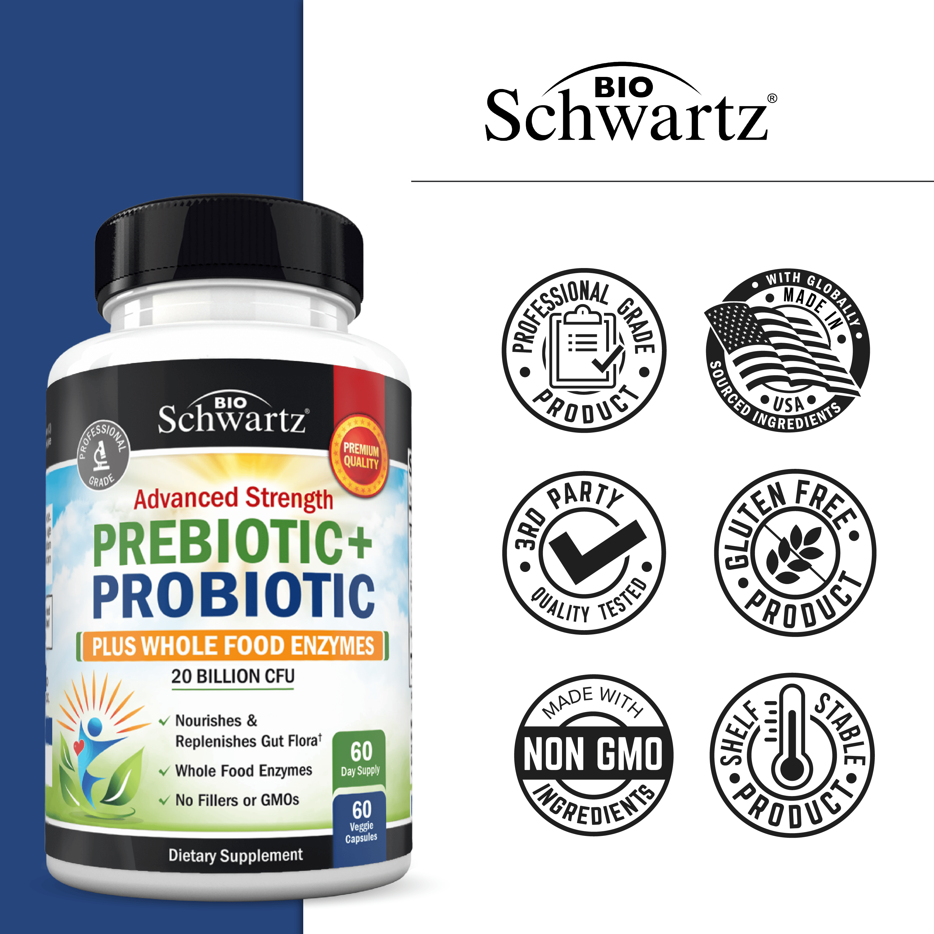 Prebiotic + Probiotic Capsules, 60ct