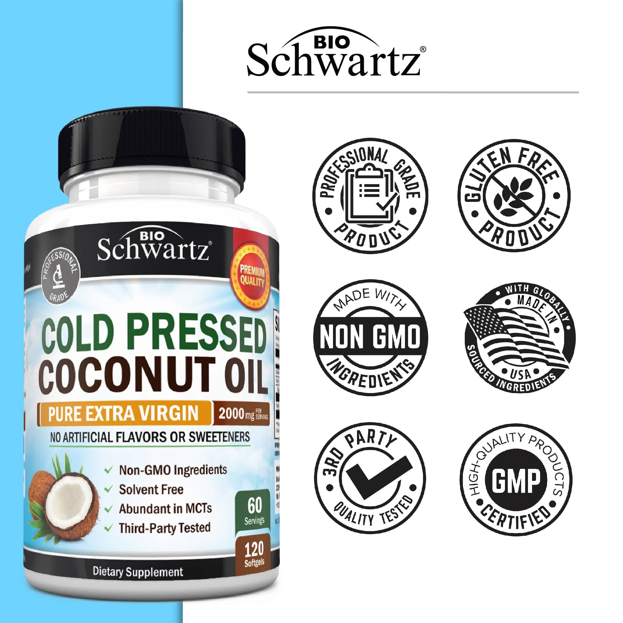 Coconut Oil Softgels, 120ct