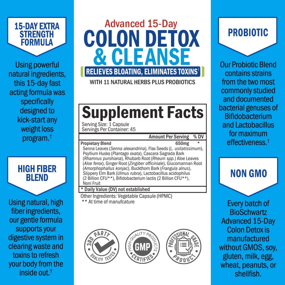 Colon Detox & Cleanser Capsules, 45ct
