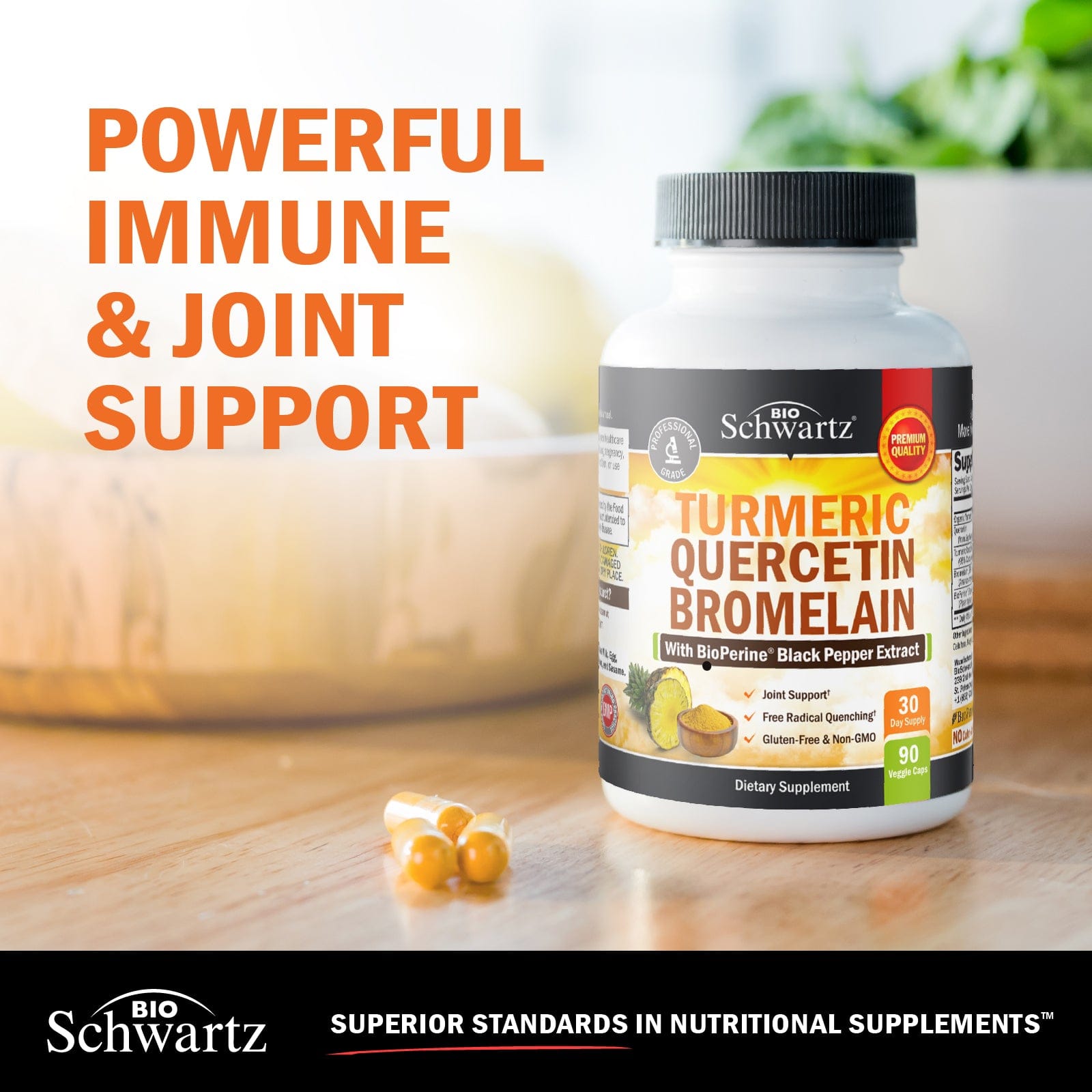 Turmeric Quercetin Bromelain Capsules, 90ct