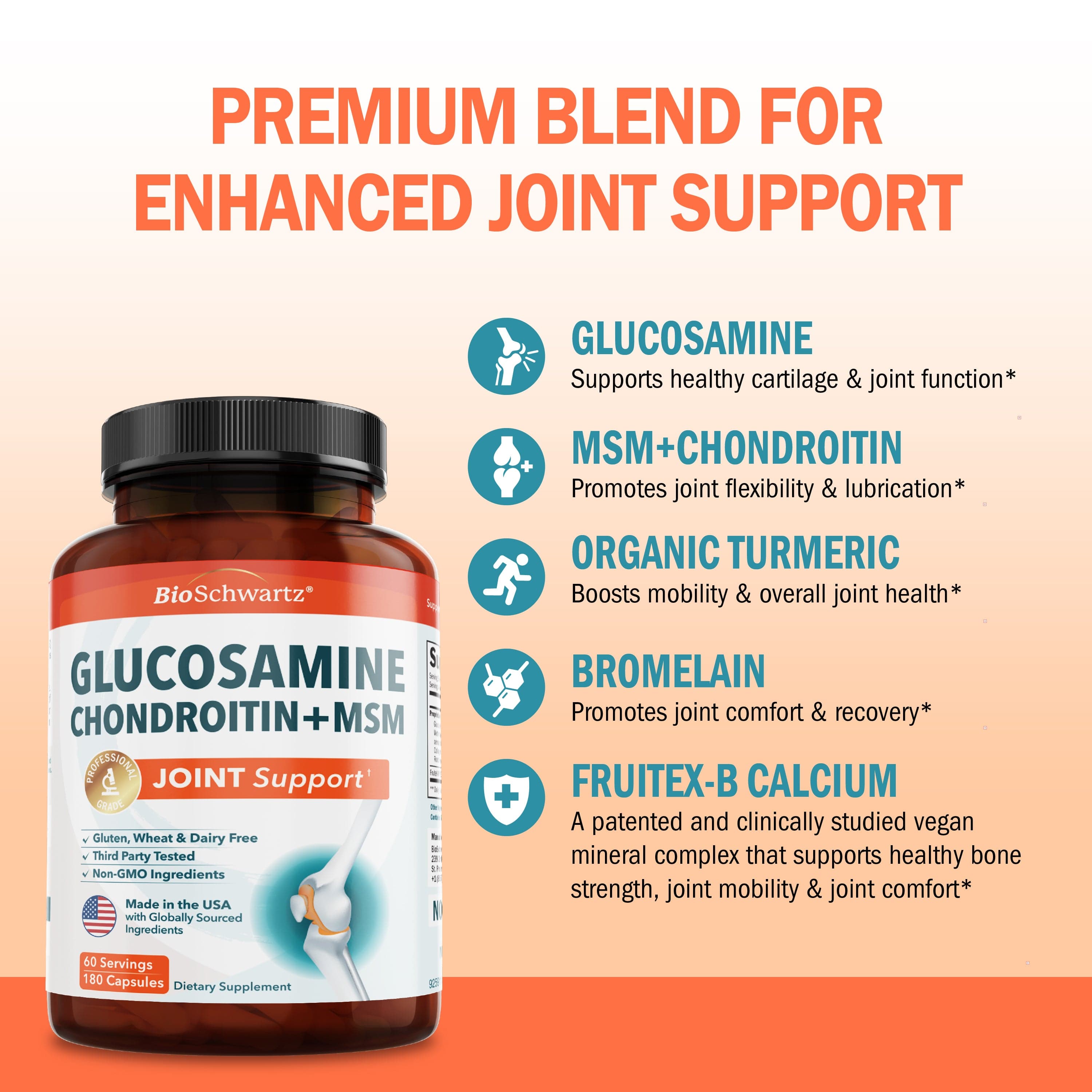 Glucosamine MSM-Chondroitin Capsules, 180ct