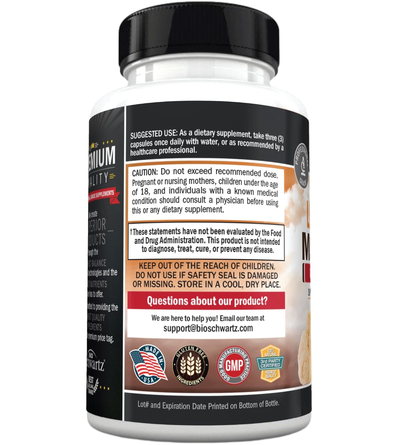 Lions Mane Mushroom Capsules, 90ct