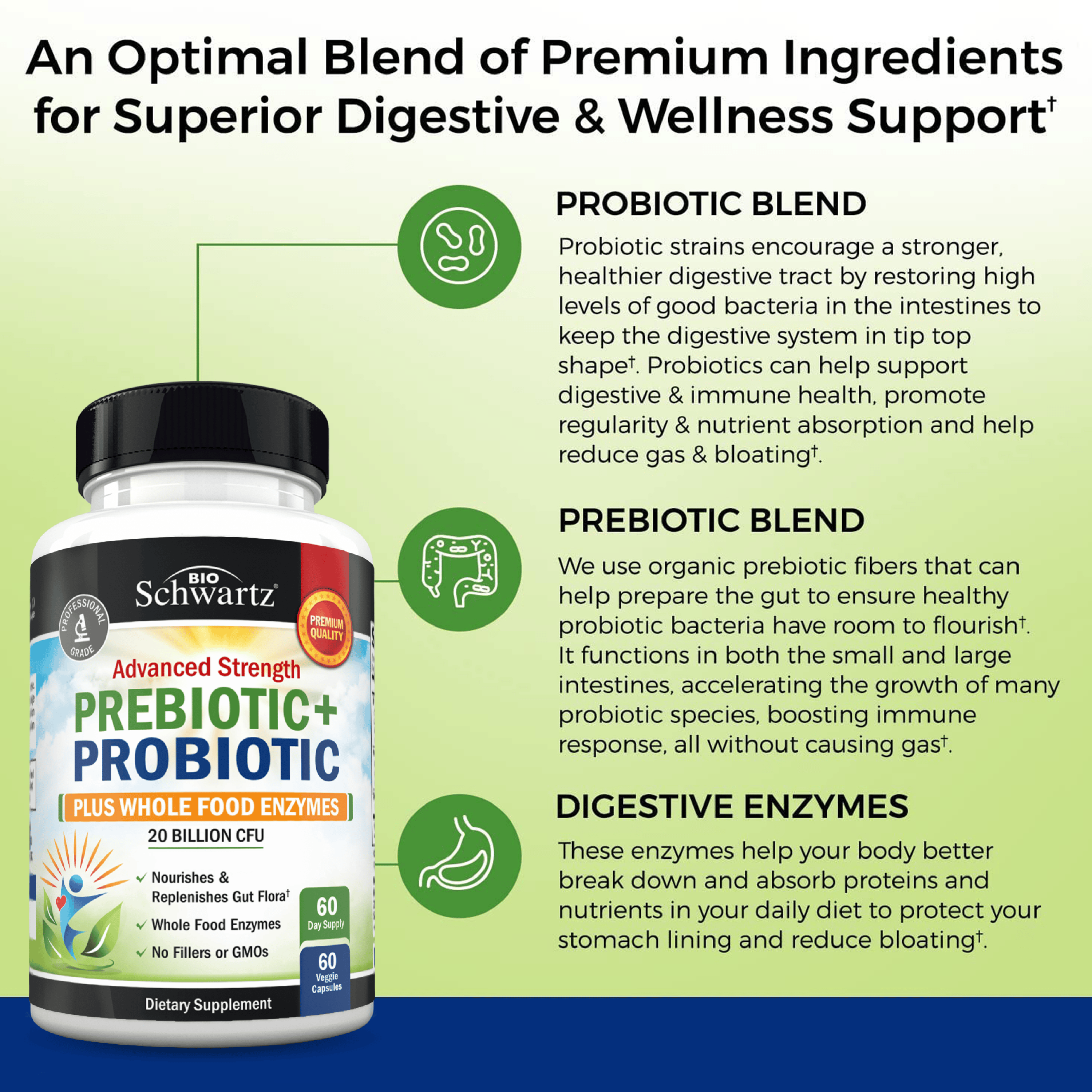 Prebiotic + Probiotic Capsules, 60ct