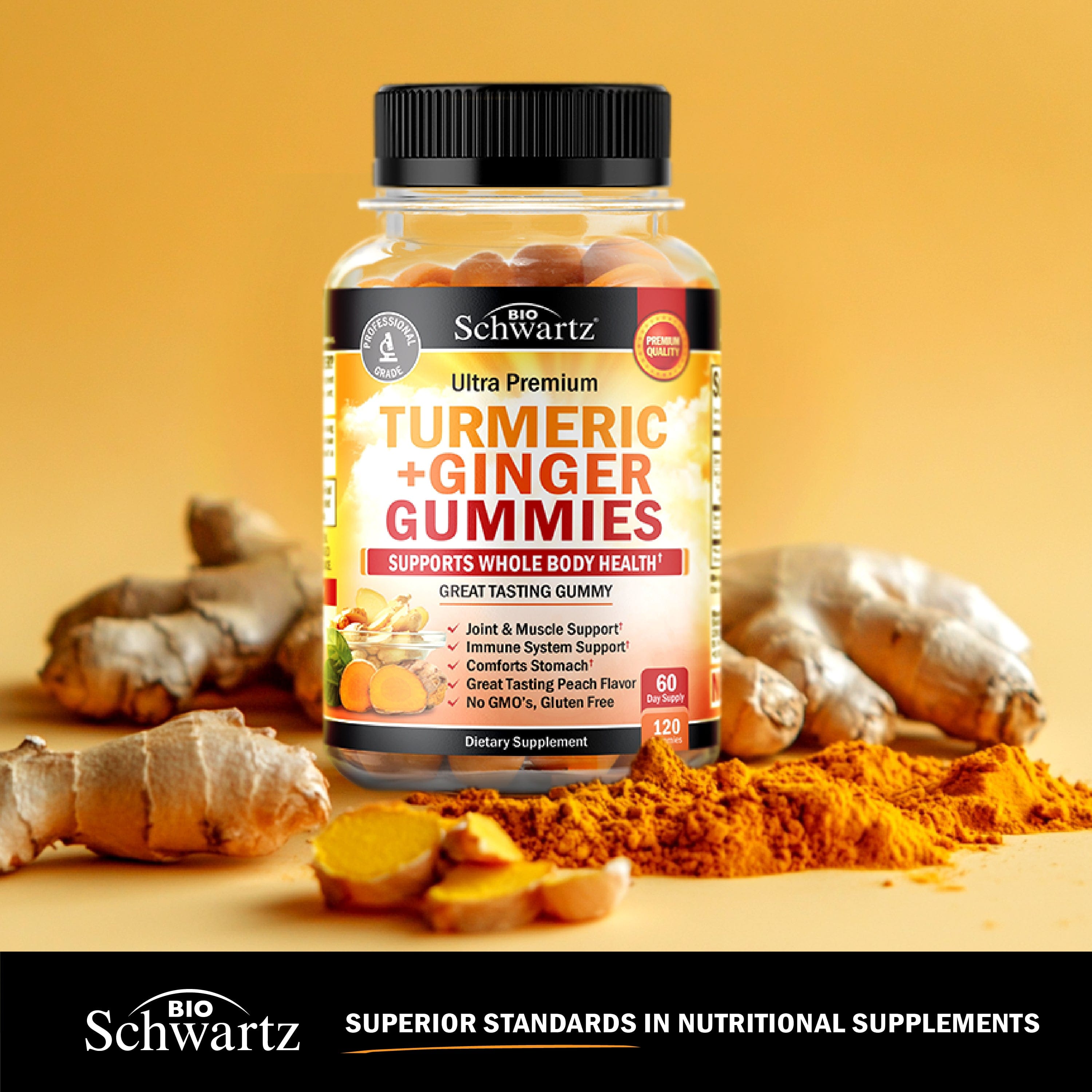 Turmeric + Ginger Gummies, 120ct