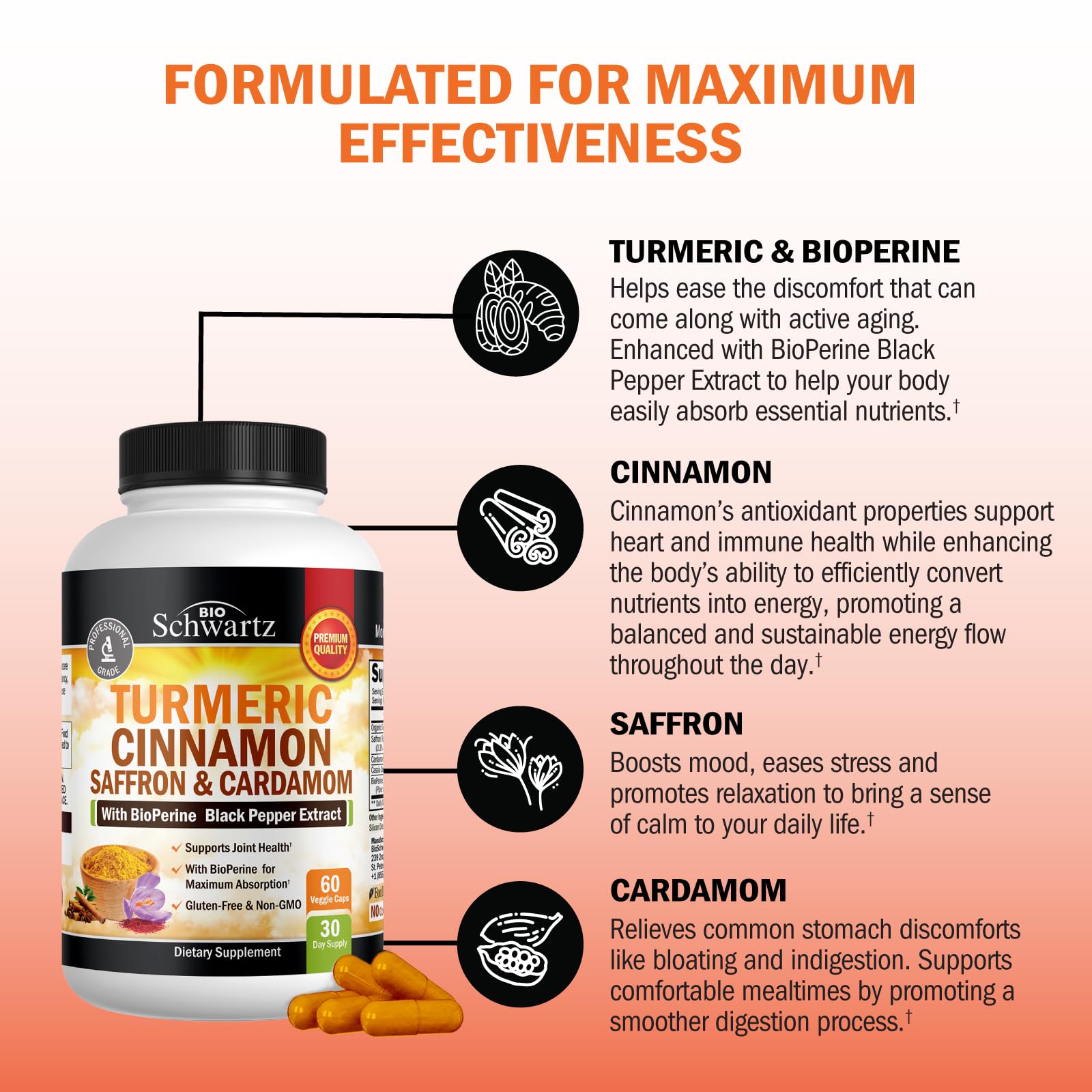 Turmeric Cinnamon Capsules, 60ct
