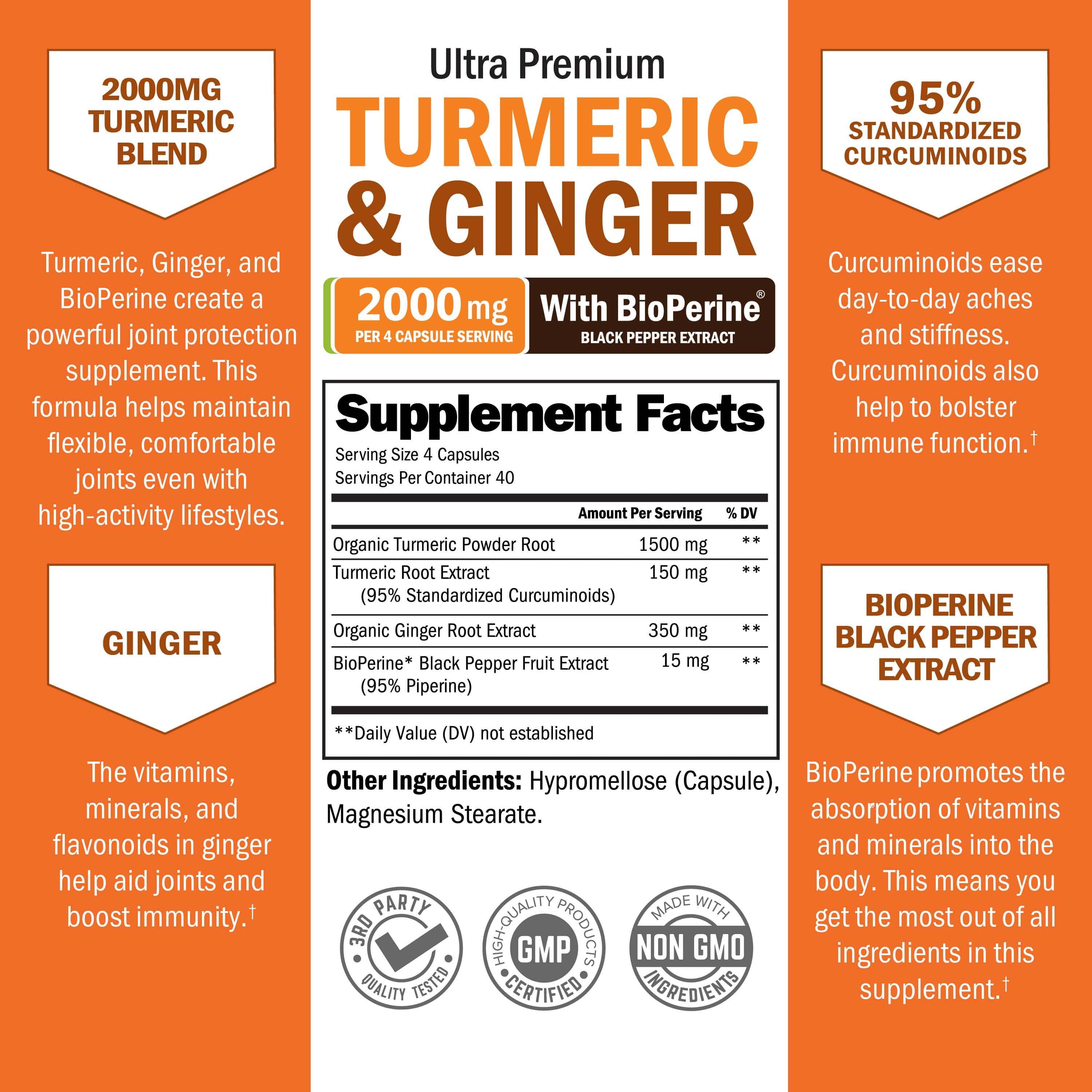 Turmeric & Ginger Capsules, 160ct