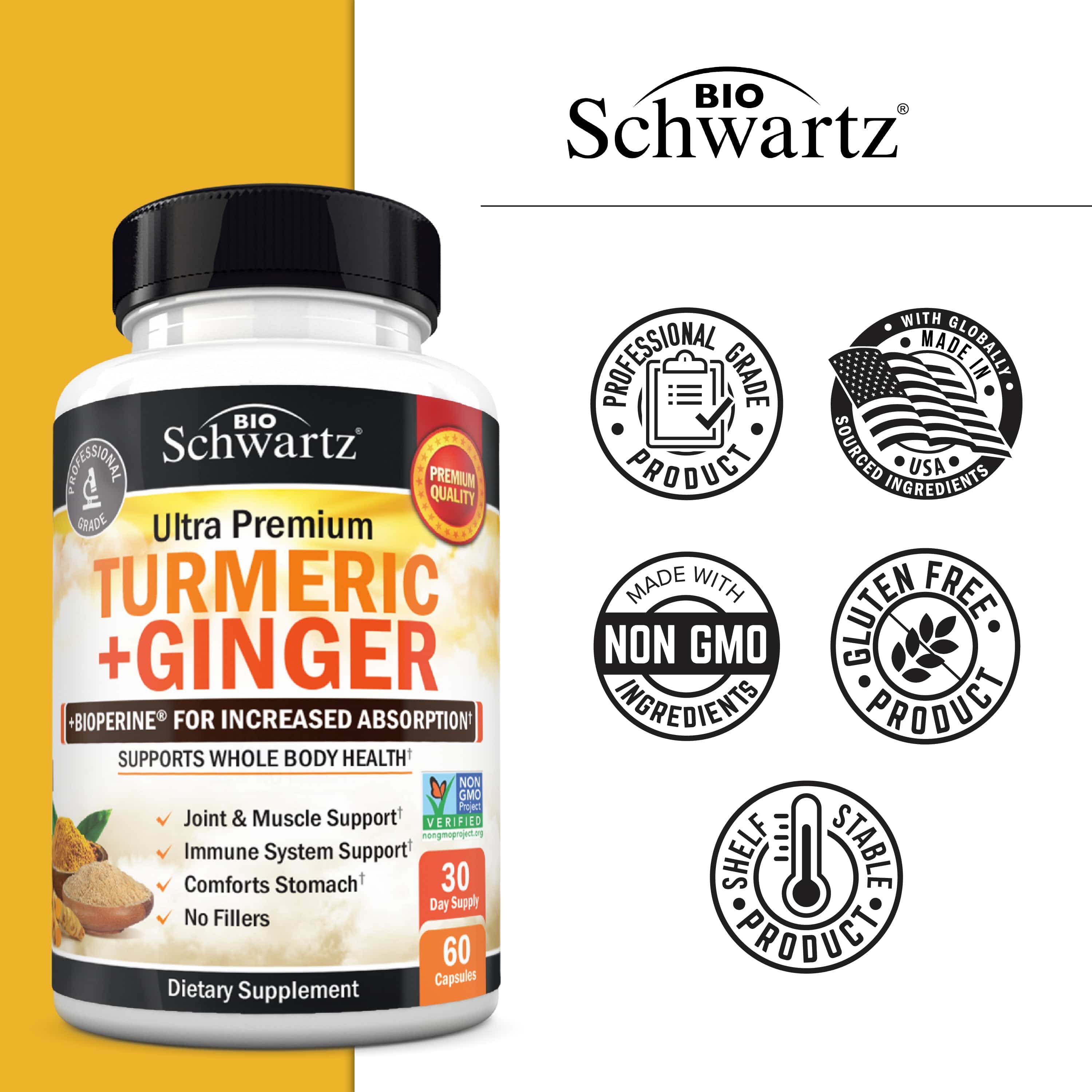 Turmeric + Ginger Capsules, 60ct