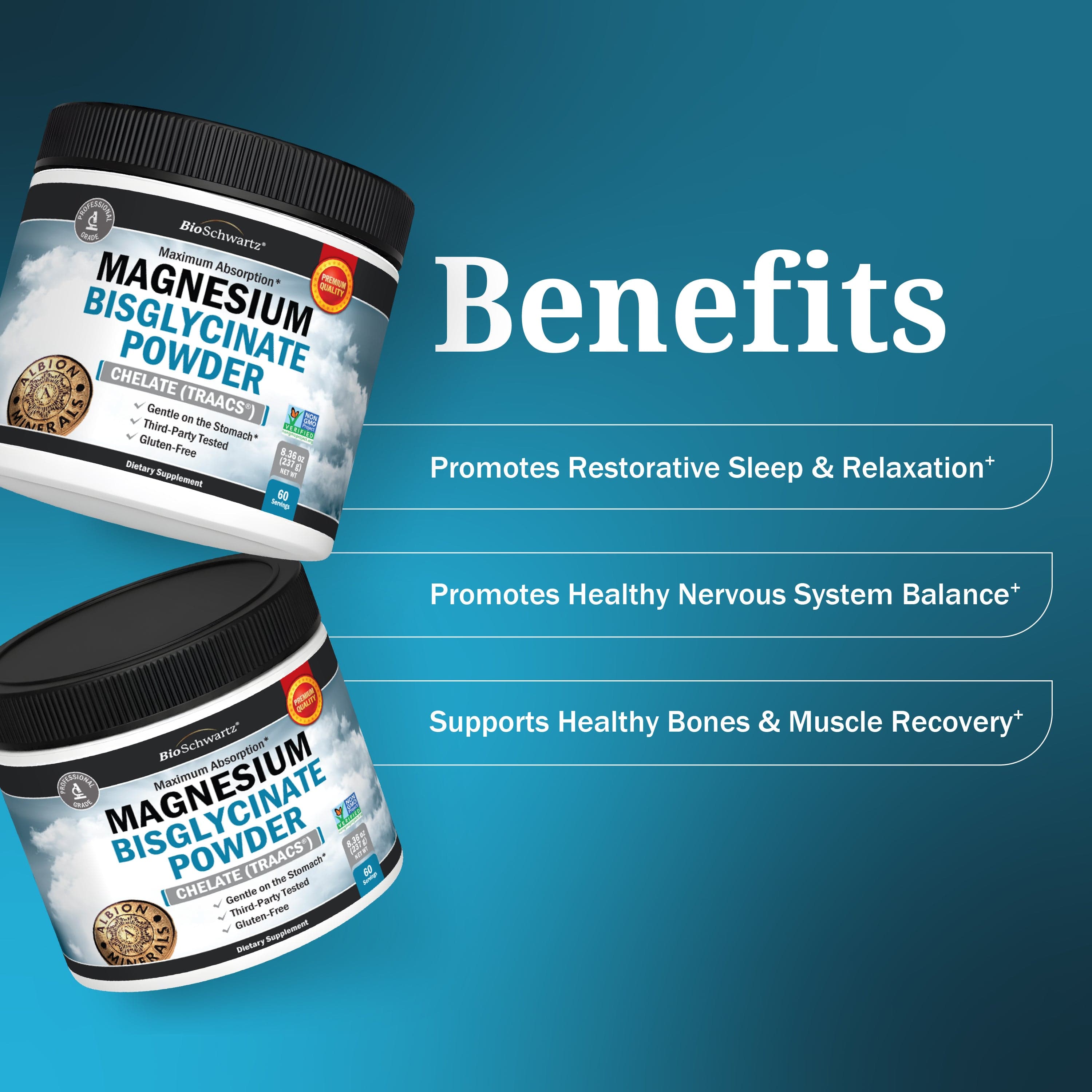 Magnesium Bisglycinate Powder, 6.5oz