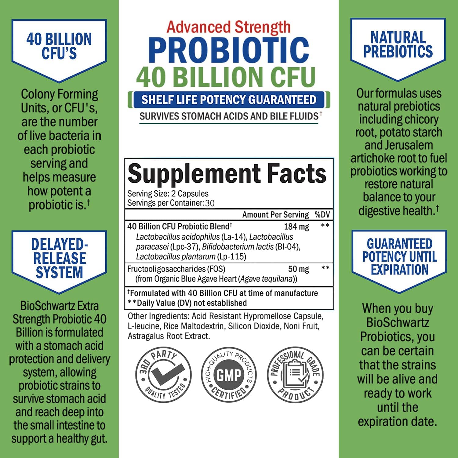 Probiotics 40 Billion CFU Capsules, 60ct