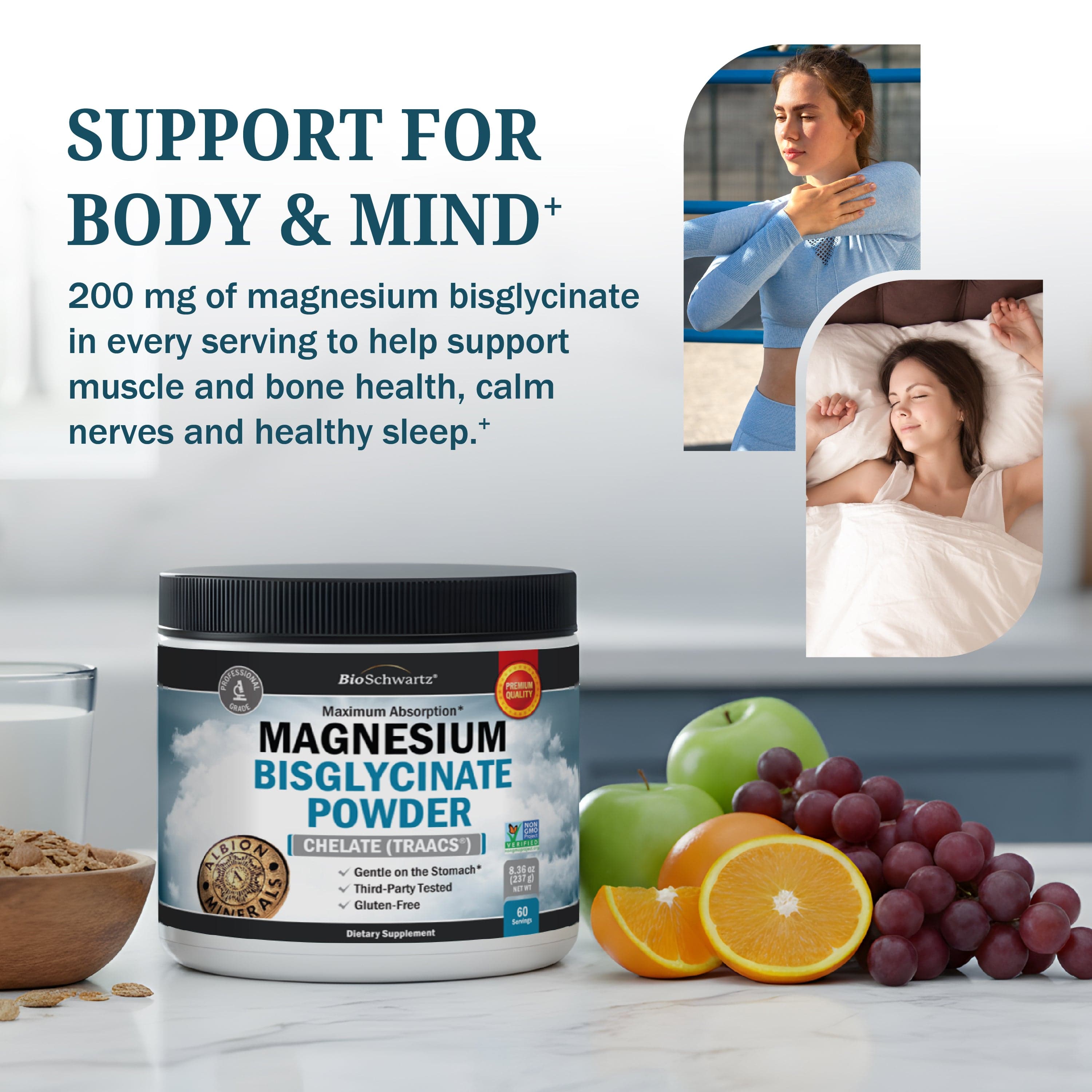 Magnesium Bisglycinate Powder, 6.5oz