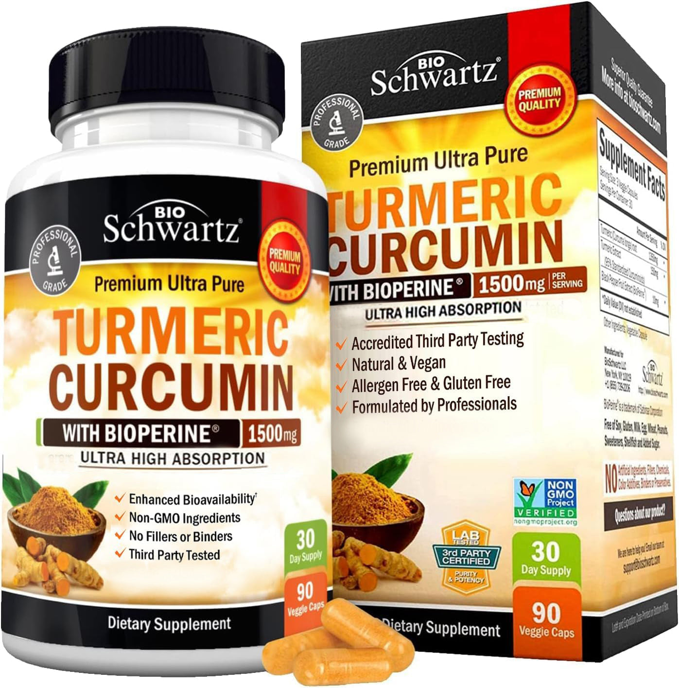 Turmeric Curcumin 1500mg Capsules