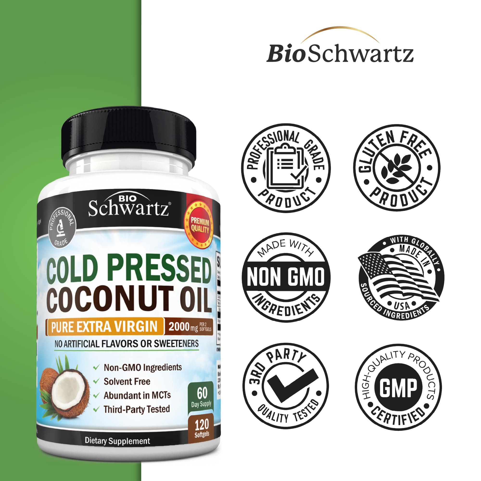 Coconut Oil Softgels, 120ct
