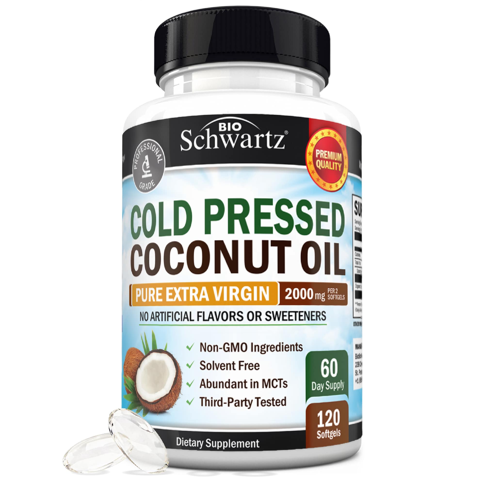 Coconut Oil Softgels, 120ct