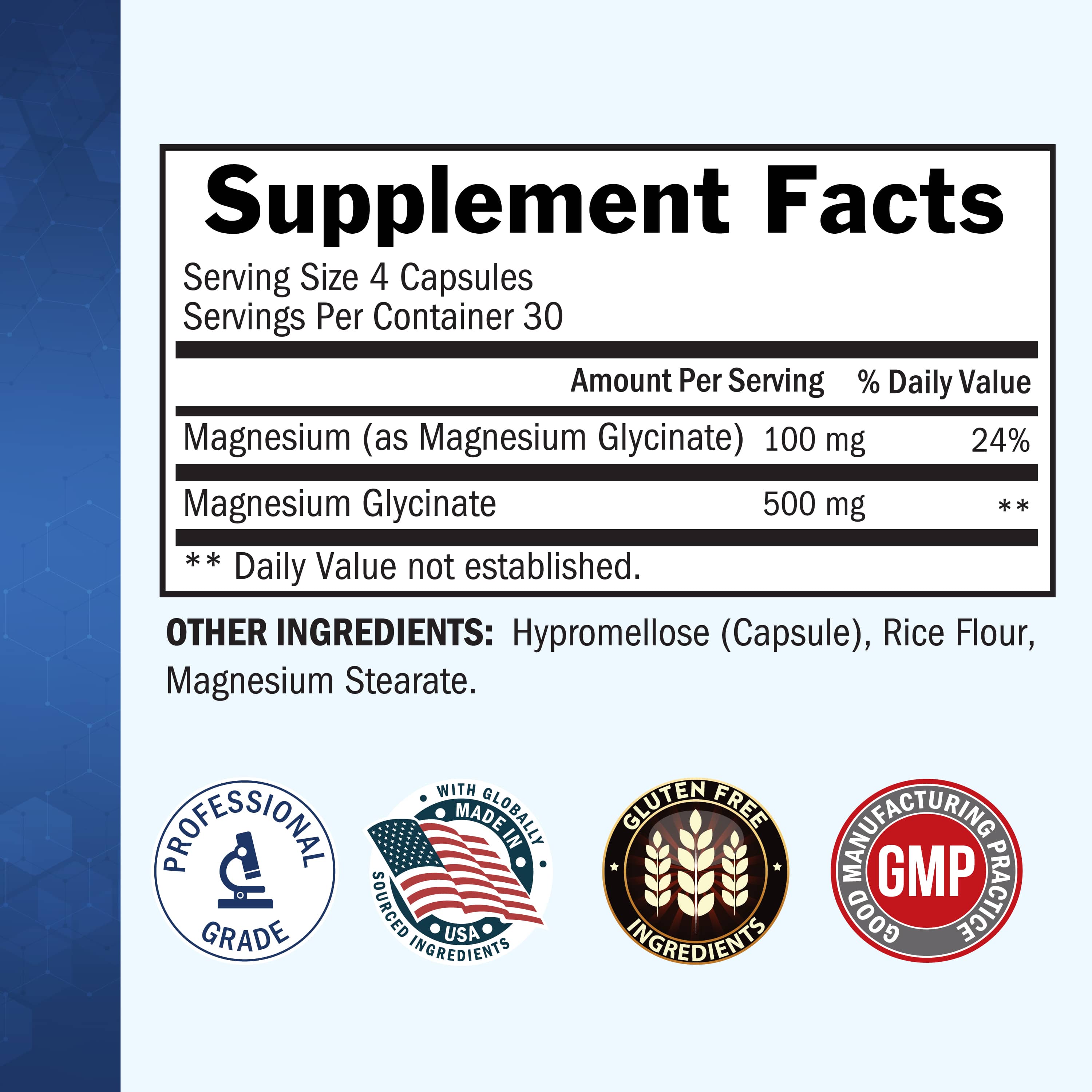 Magnesium Glycinate Capsules, 120ct