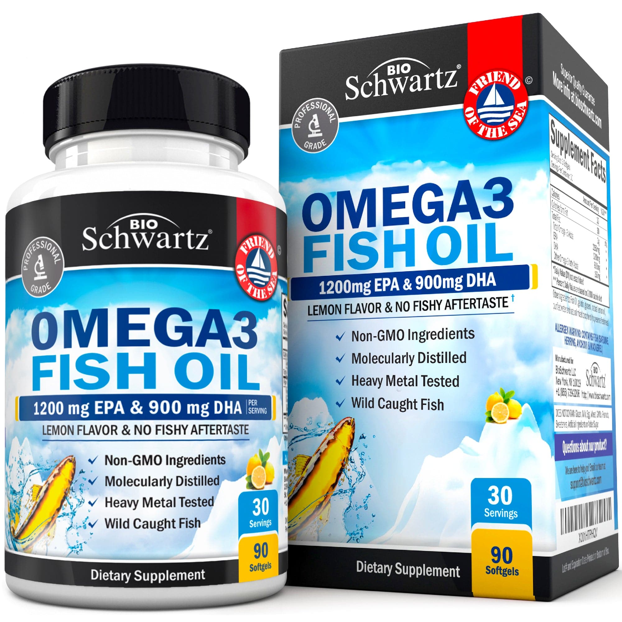 Omega 3 Fish Oil Softgels, 90ct