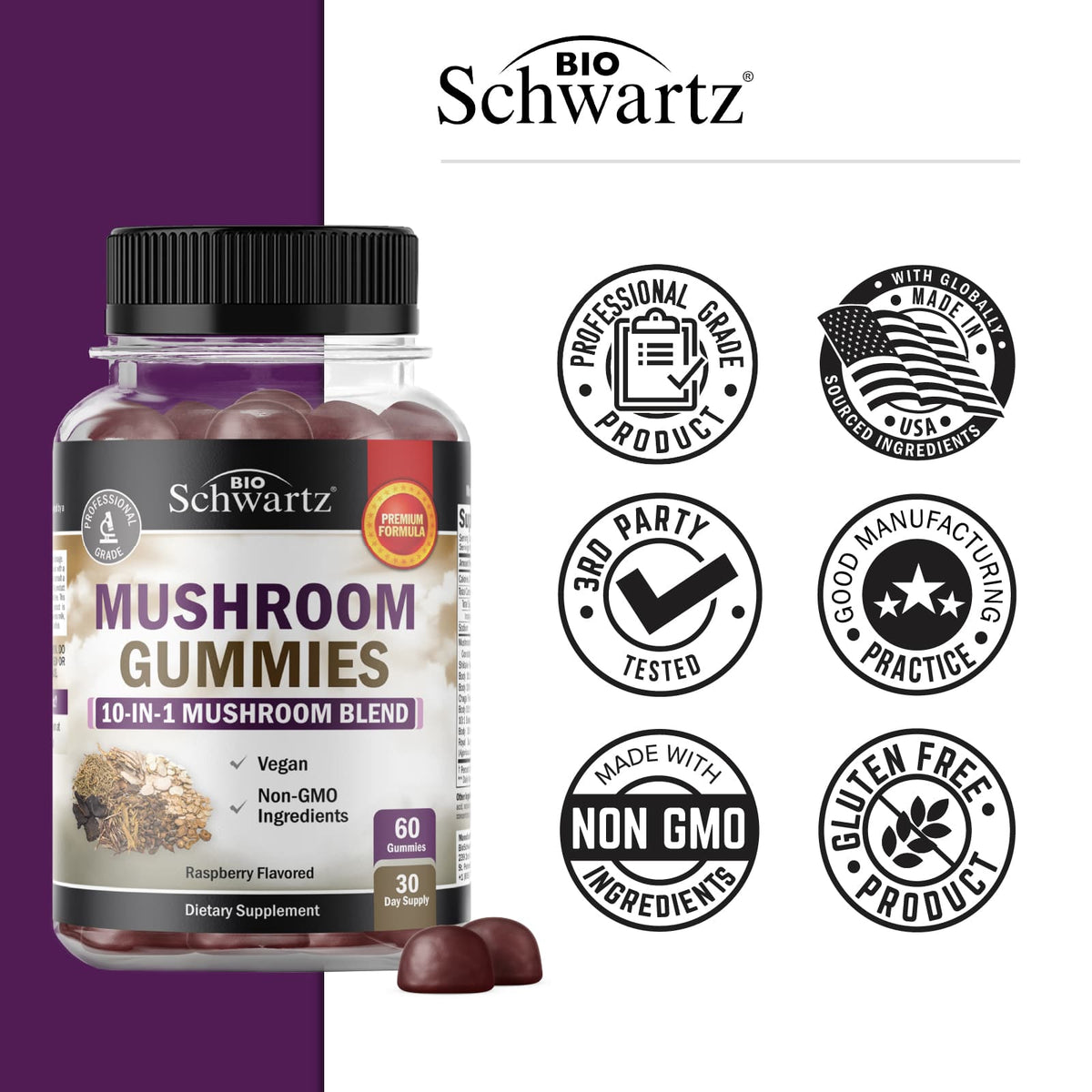 Mushroom Gummies, Mixed Berry
