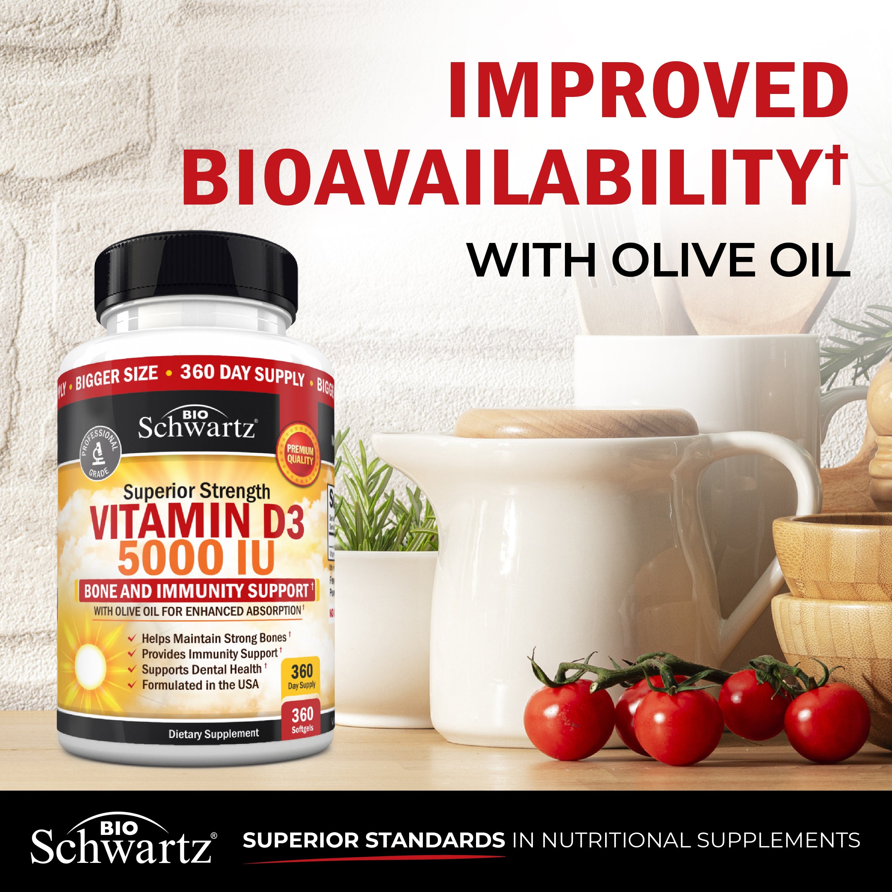 Vitamin D3 5000IU Softgels, 360ct