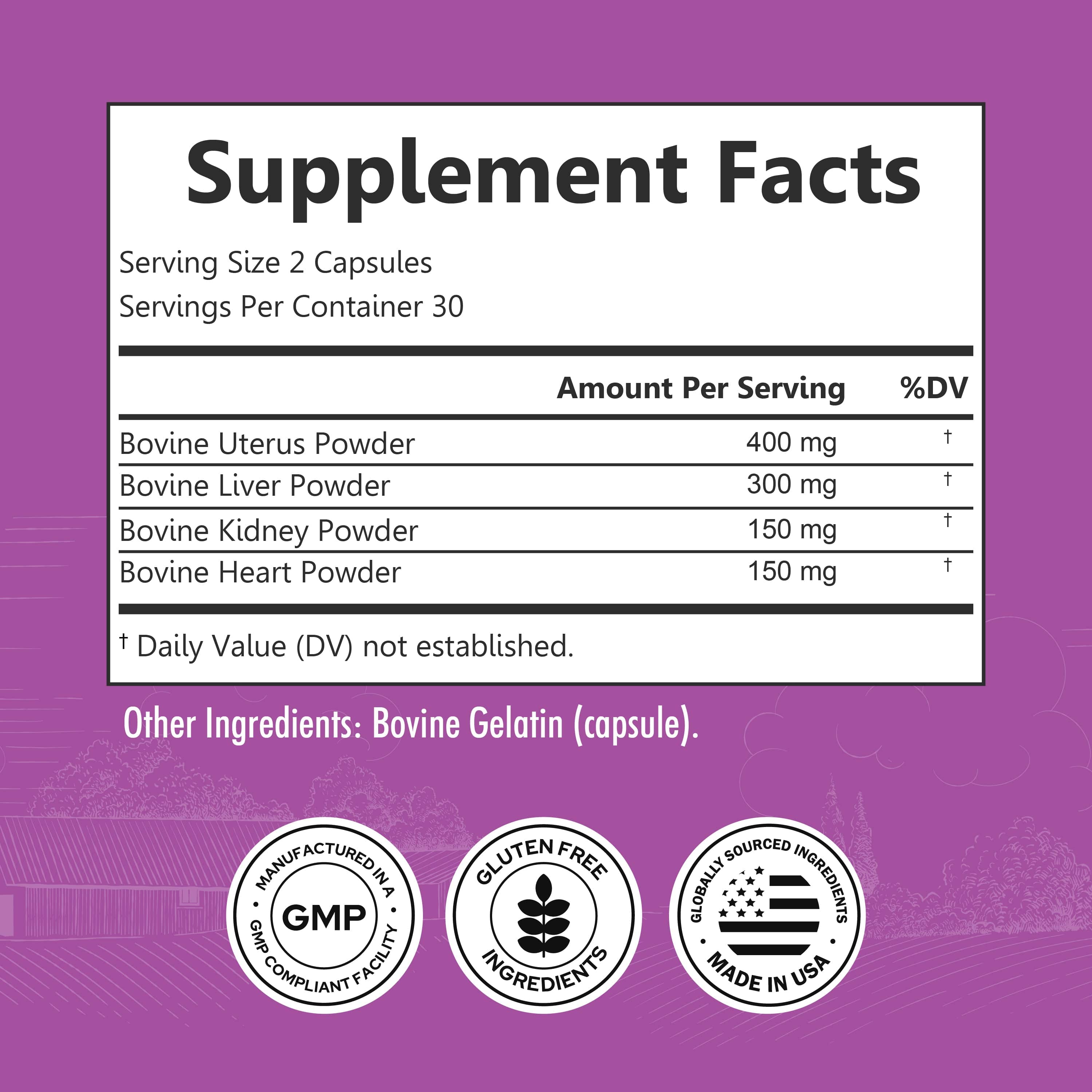 Beef Organs For Women, 60ct