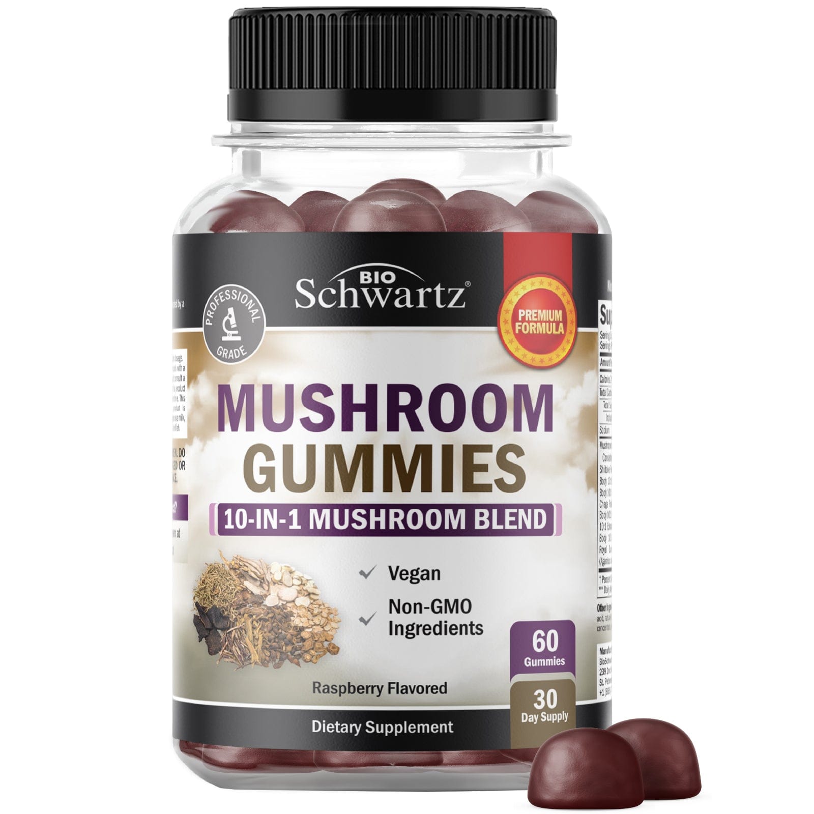 Mushroom Gummies, Mixed Berry, 60ct