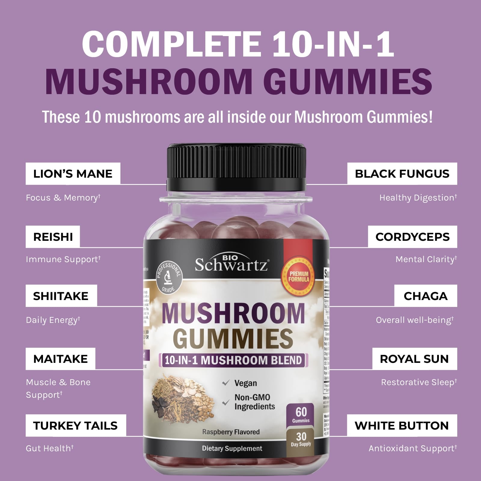 Mushroom Gummies, Mixed Berry