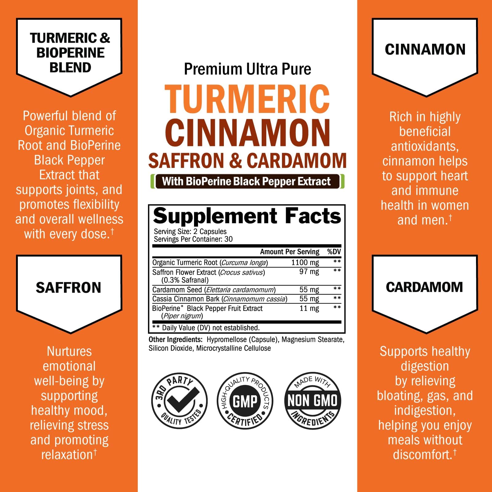 Turmeric Cinnamon Capsules, 60ct