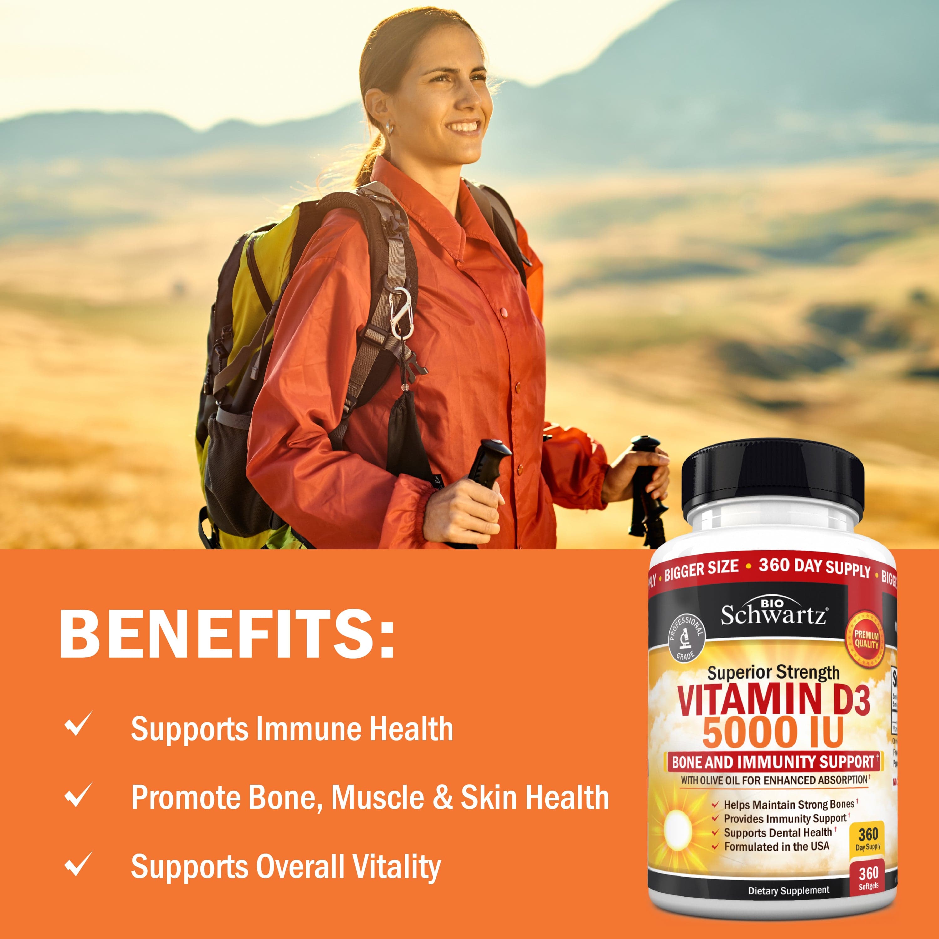 Vitamin D3 5000IU Softgels, 360ct