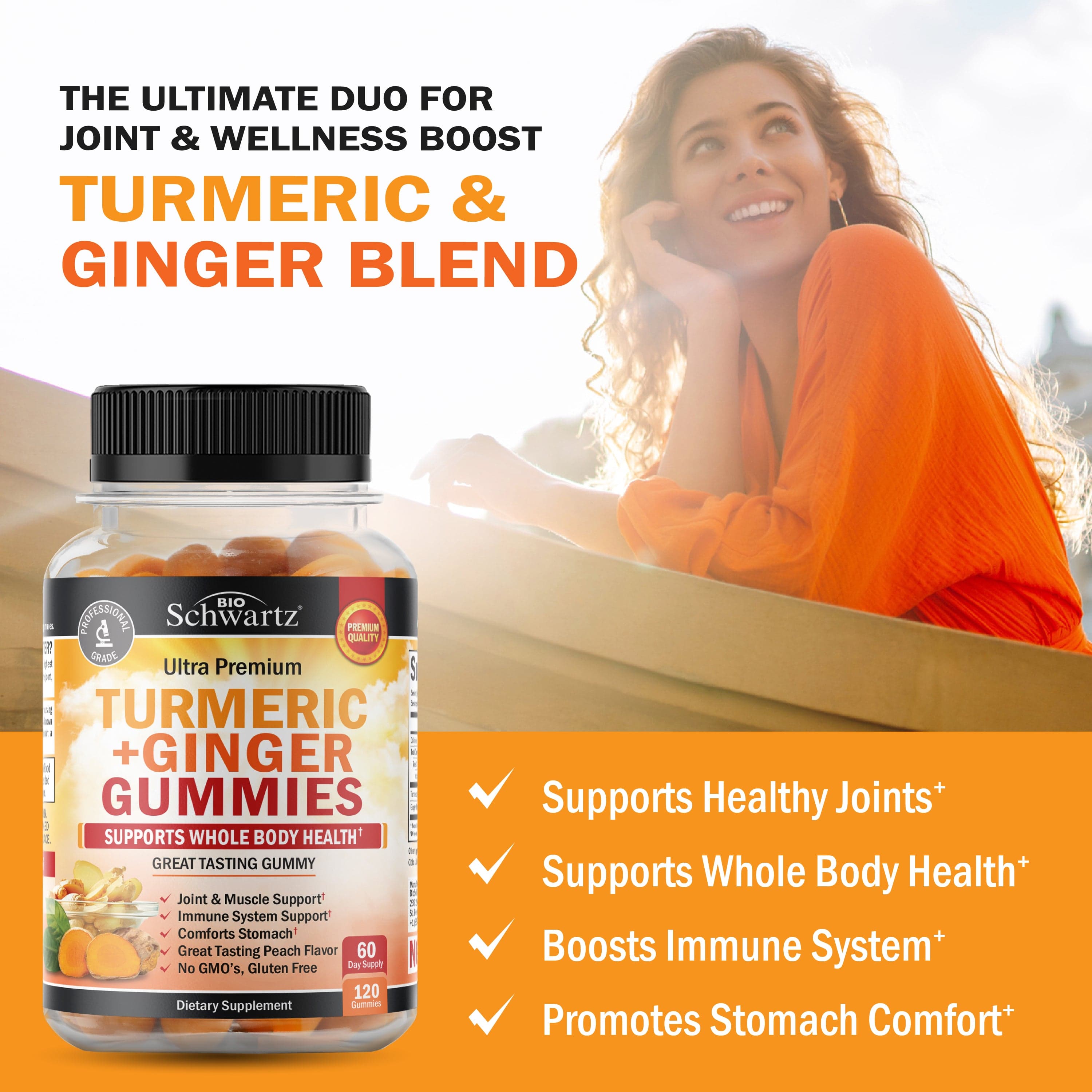 Turmeric + Ginger Gummies, 120ct