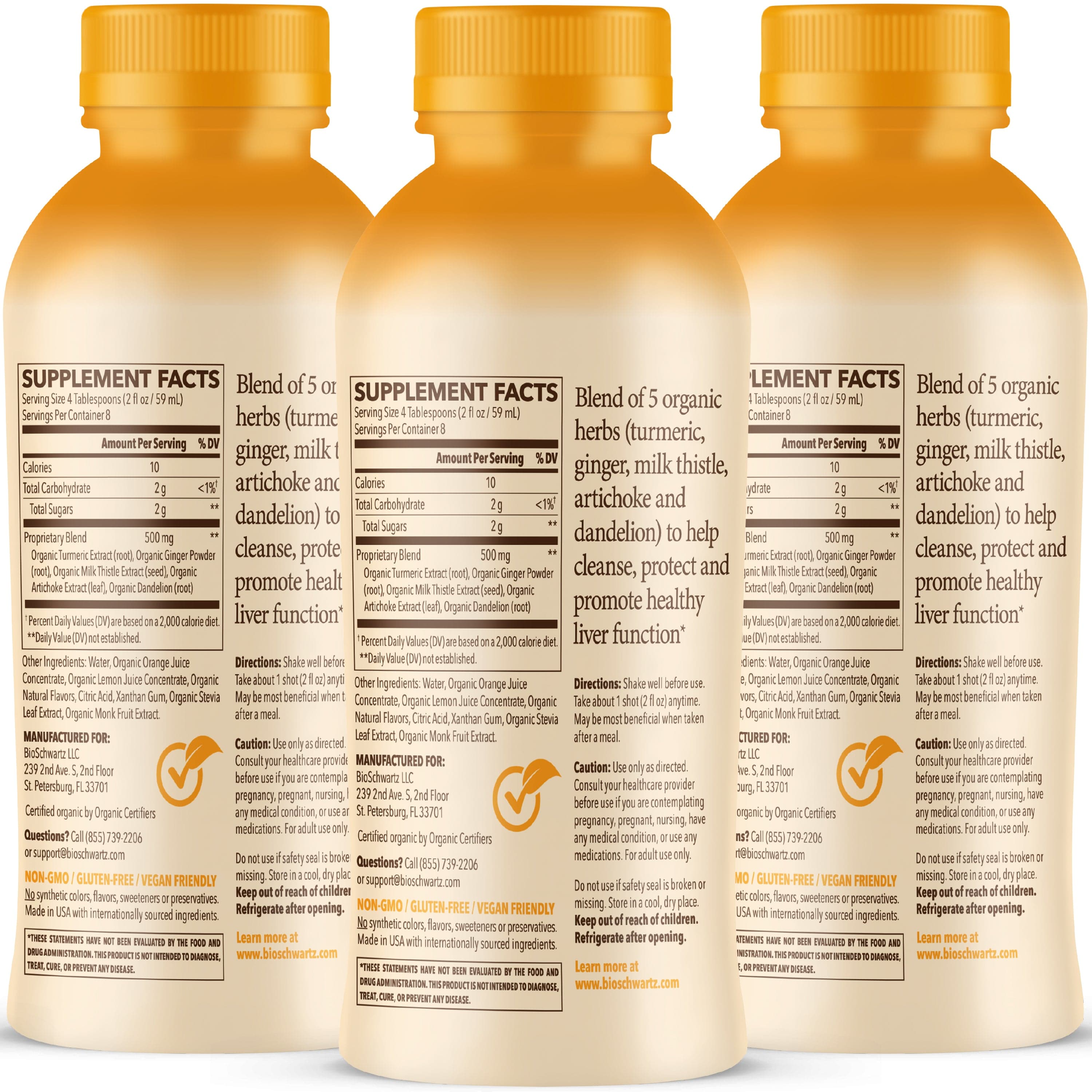 Organic Liquid Turmeric Cleanse (3 Pack), 16oz