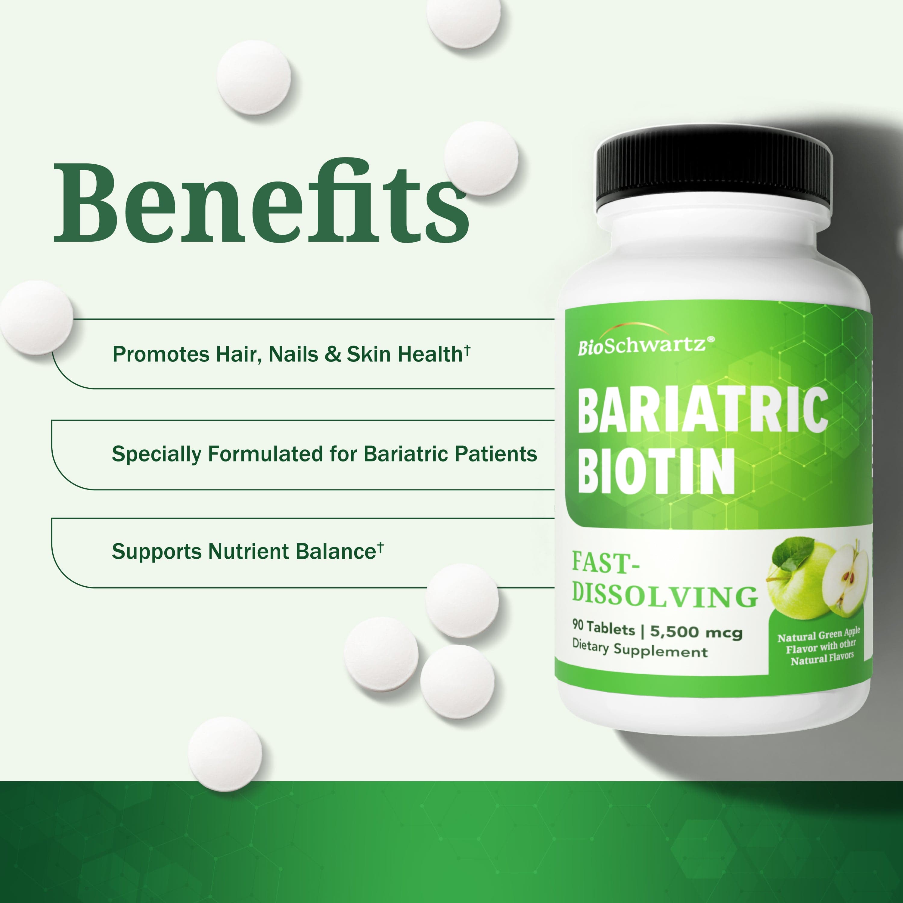Bariatric Biotin 90 Day Meltable Tablets, 90ct