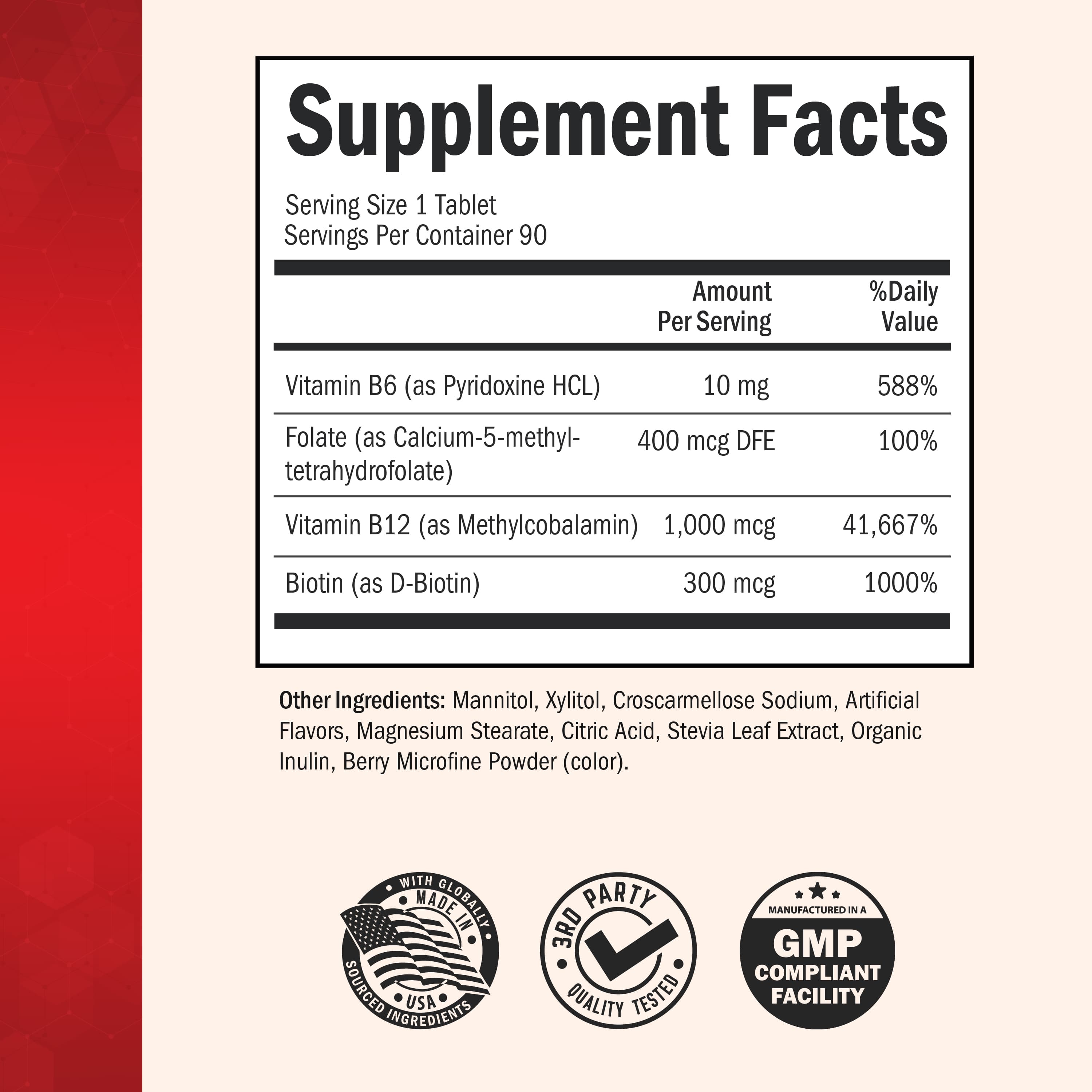 Bariatric Vitamin B12 Plus 90 Day Meltable Tablets