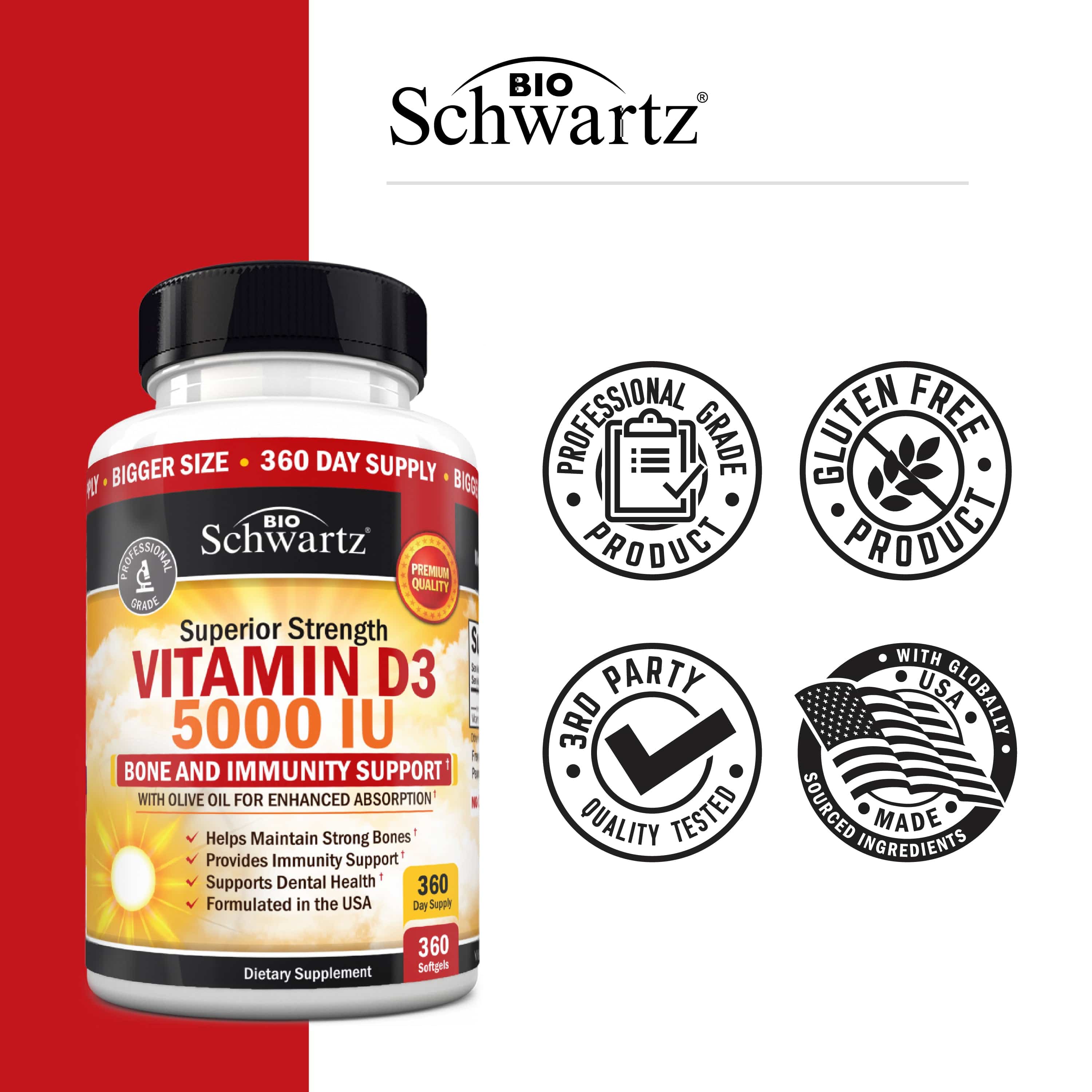 Vitamin D3 5000IU Softgels, 360ct