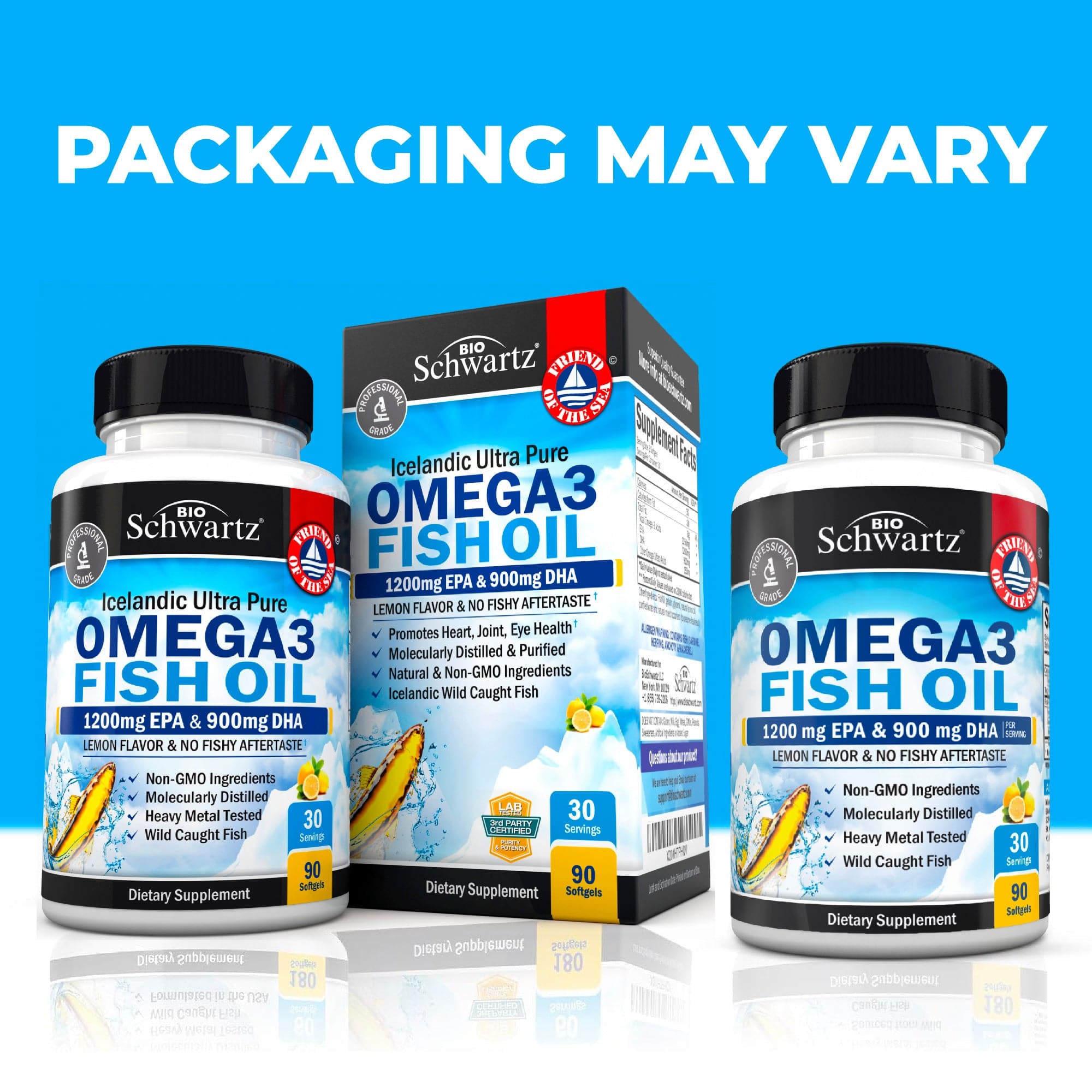 Omega 3 Fish Oil Softgels, 90ct