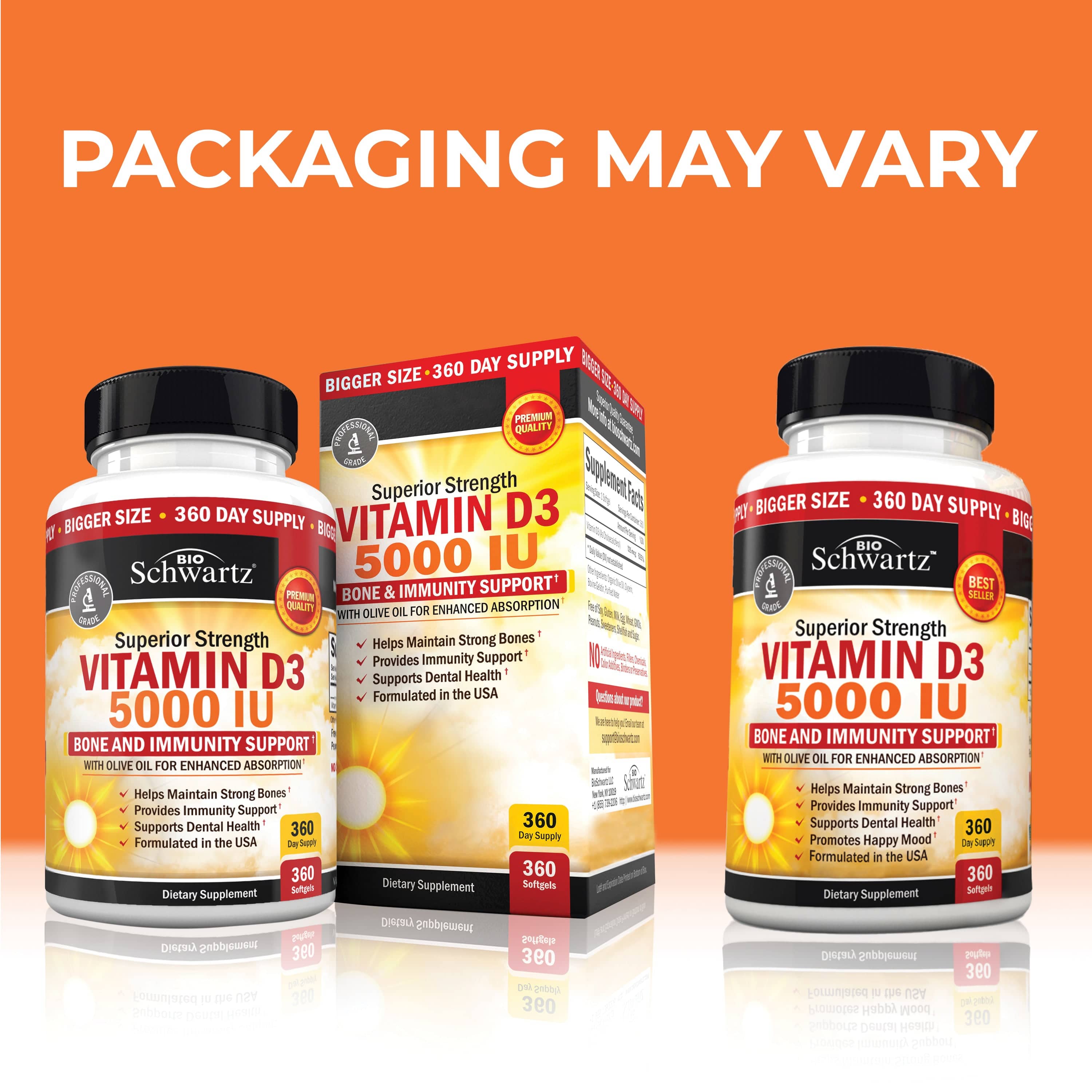 Vitamin D3 5000IU Softgels, 360ct