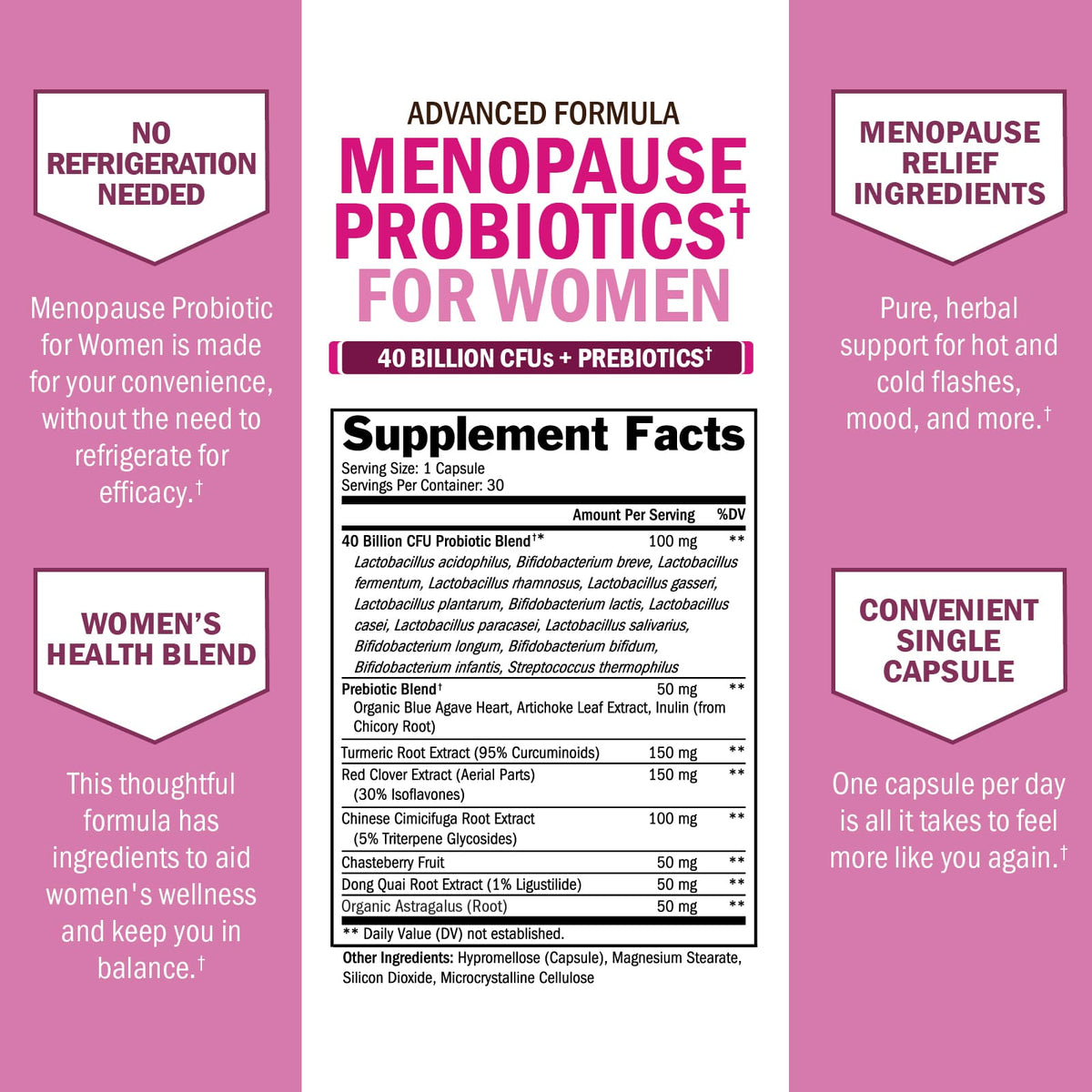 Women's Menopause Probiotic Capsules