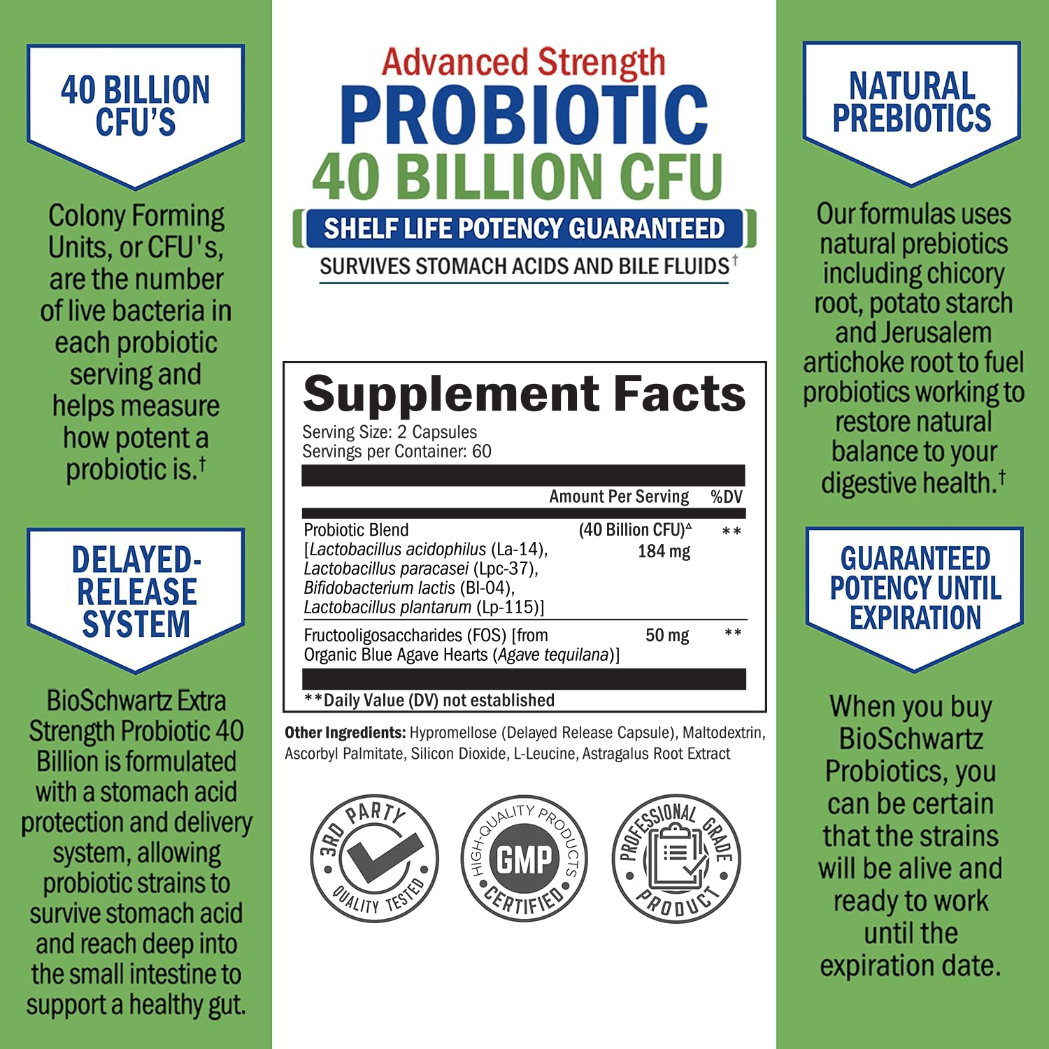 Probiotics 40 Billion CFU Capsules, 120ct
