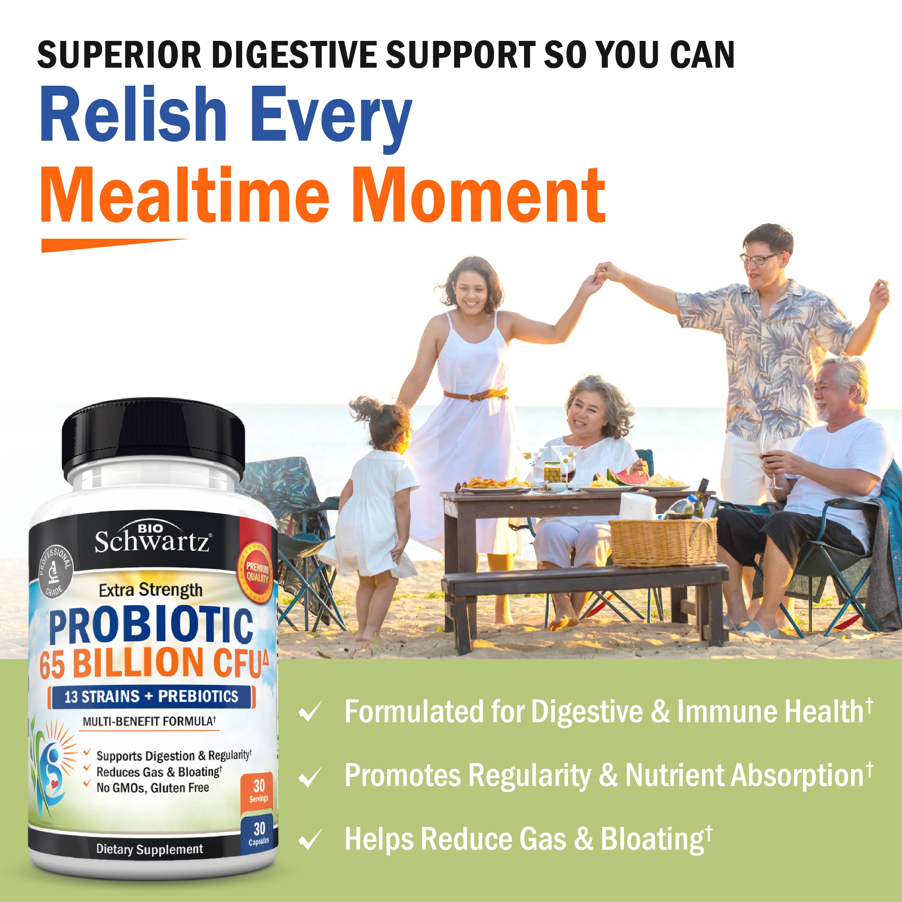 Probiotics 65 Billion CFU Capsules