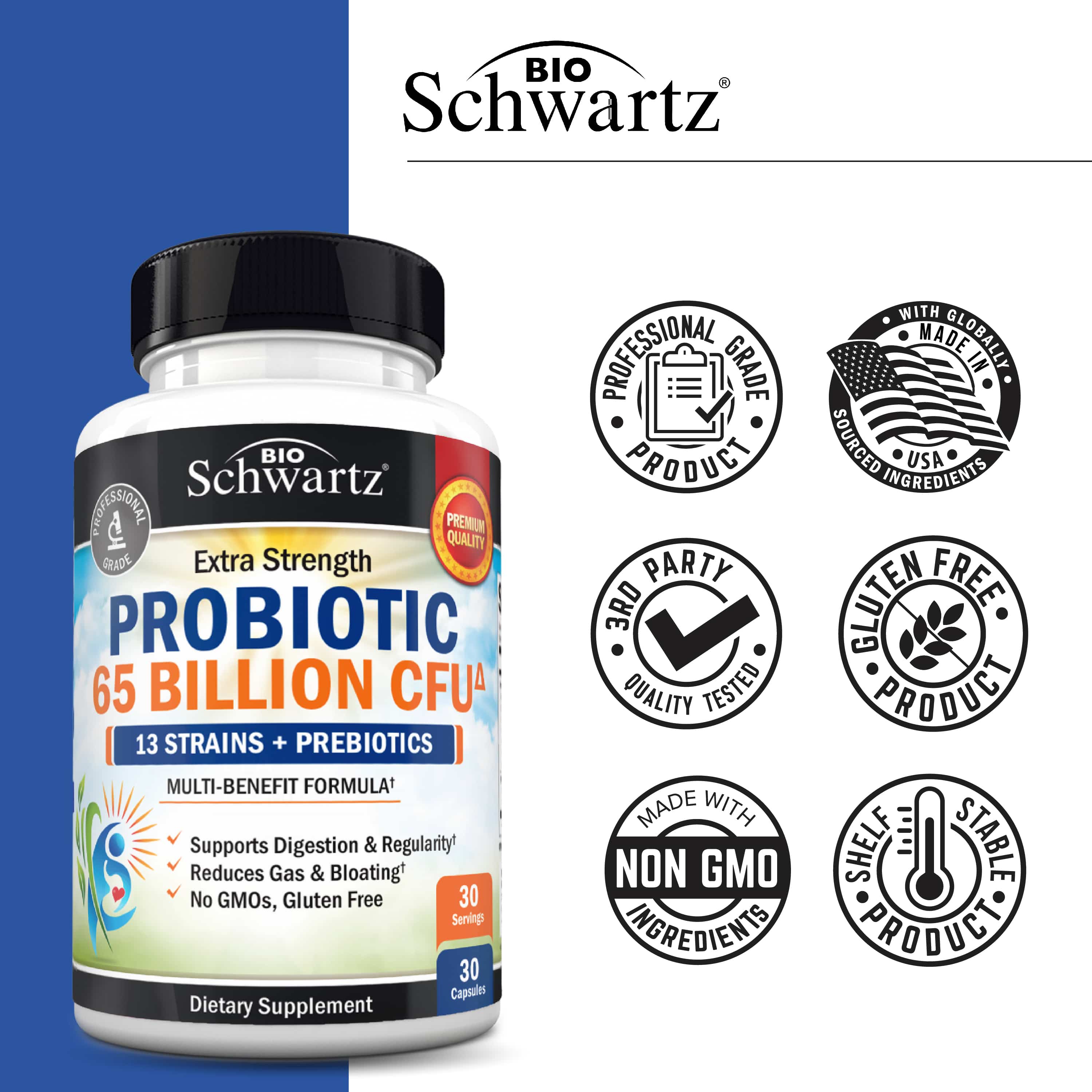 Probiotics 65 Billion CFU Capsules