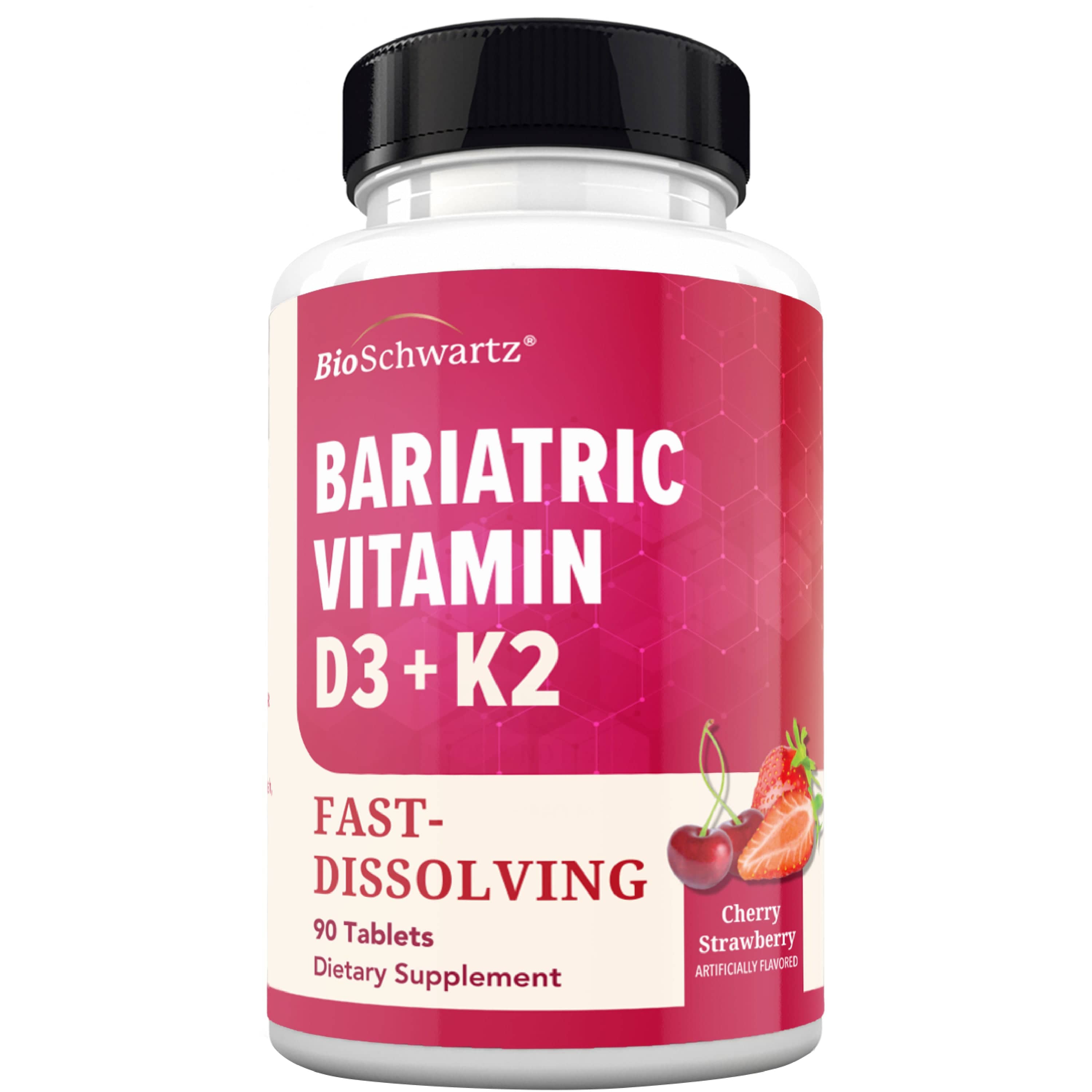 Bariatric Vitamin D3+K2 90 Day Meltable Tablets, 90ct